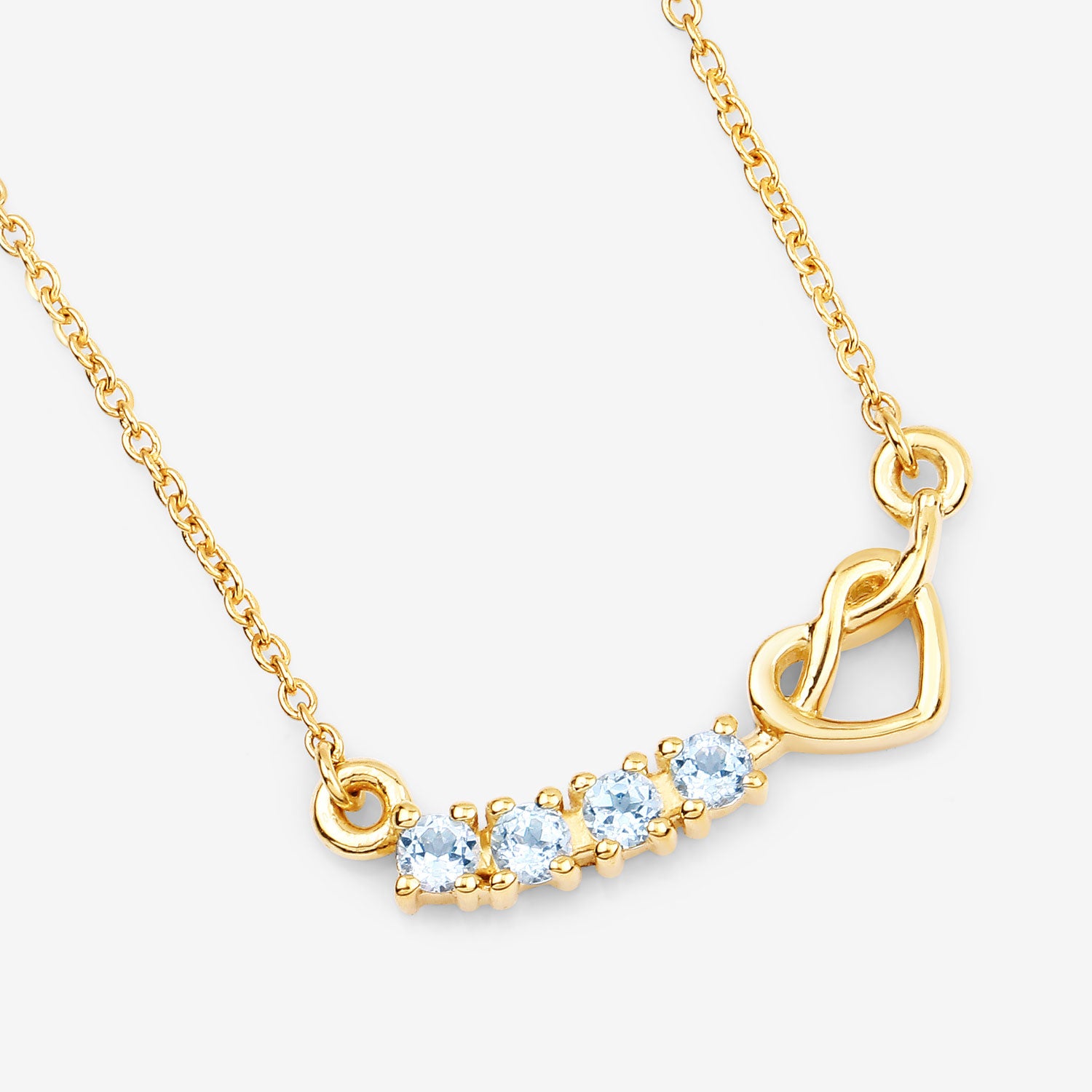 Genuine Blue Topaz Heart Pendant Sterling Silver Necklace – Perfect for Valentine’s Day, Anniversary & Birthday Gifts