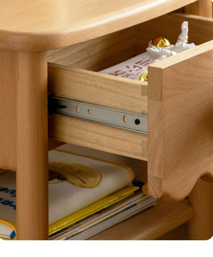 Solid Wood Nightstand - Beech or Oak Bedside Table for Bedroom, Modern & Rustic Home Decor, Durable & Stylish Furniture for Small Spaces
