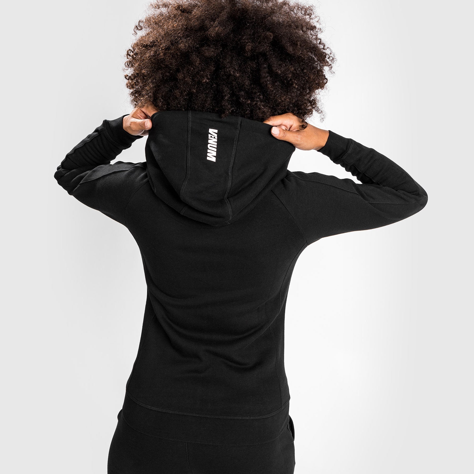Venum Essential Women's Hoodie - Black | Lightweight & Comfortable Pullover for Fitness, Gym & Casual Wear