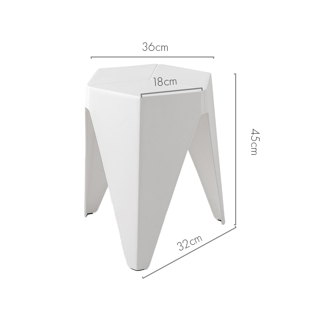 2-Pack White Plastic Bar Stools with Puzzle Design - Perfect for Kitchen Islands, Game Rooms & Small Spaces