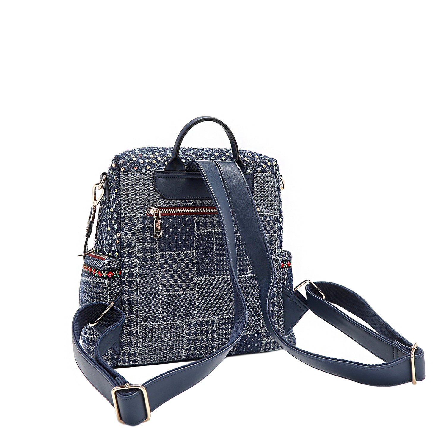 Floral Patch Backpack for Women - Stylish & Trendy School Bag for College, Travel & Everyday Use