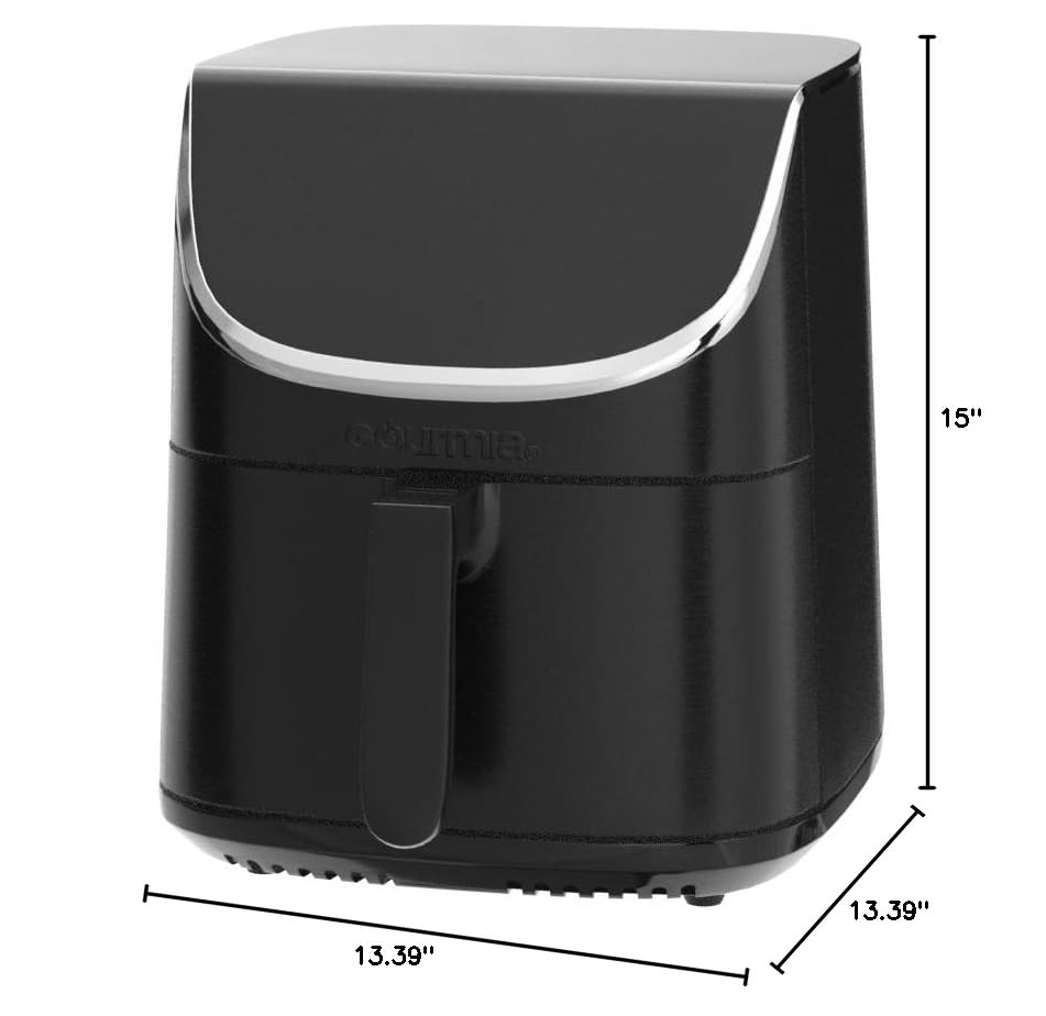 Gourmia GAF716 7 Quart Large Air Fryer Oven with Digital Display - 1700W Power, 12 Touch Cooking Presets, XL Air Fryer Basket & FRY FORCE 360° Technology - Black & Stainless Steel - Perfect for Healthy Frying, Baking, Roasting & Reheating Family Meals