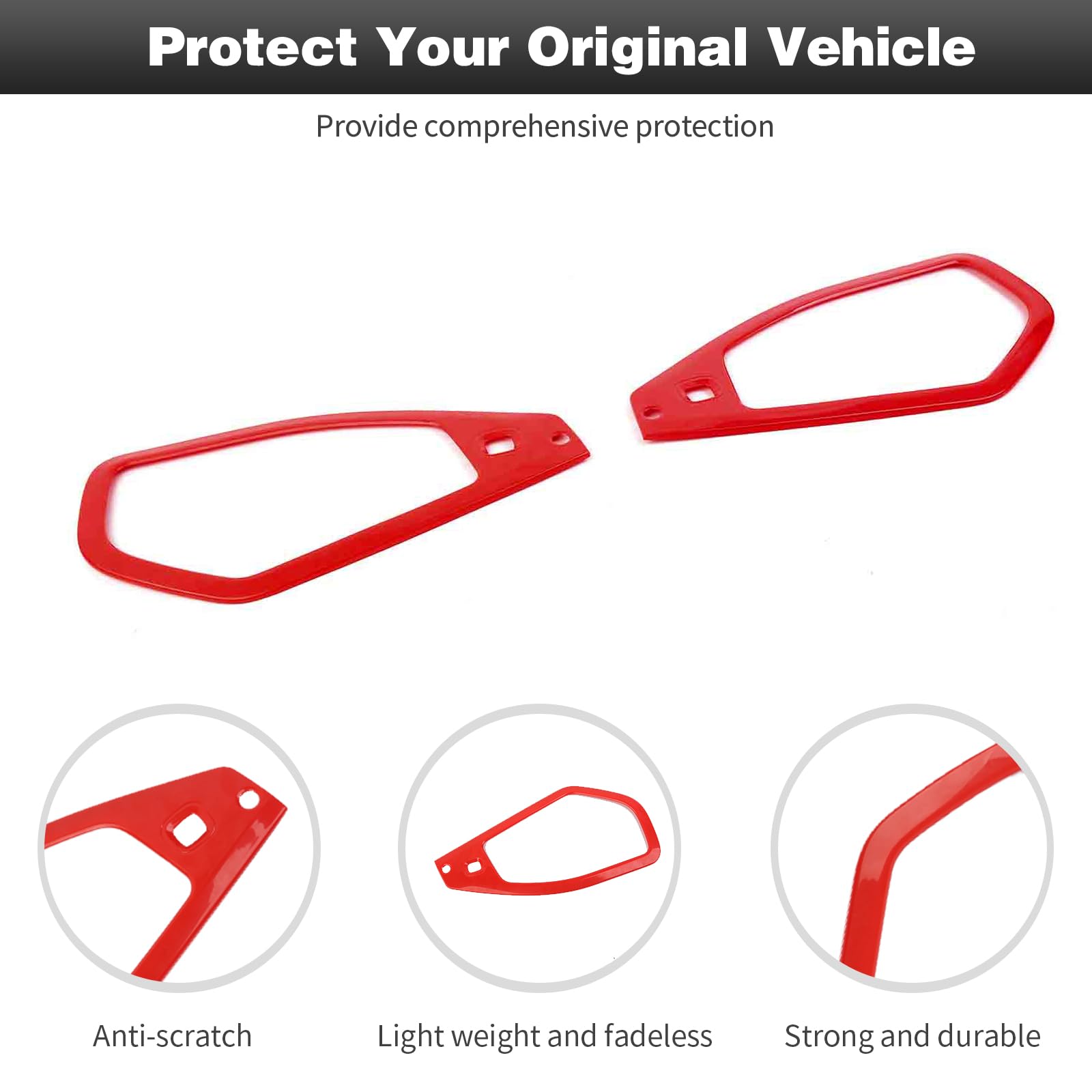 CheroCar Red Roof Speaker Cover Trim Interior Accessories Compatible with Jeep Wrangler JL JLU & Gladiator JT 2024+ Models - Waterproof & UV Resistant for Off-Road Adventures & Outdoor Protection