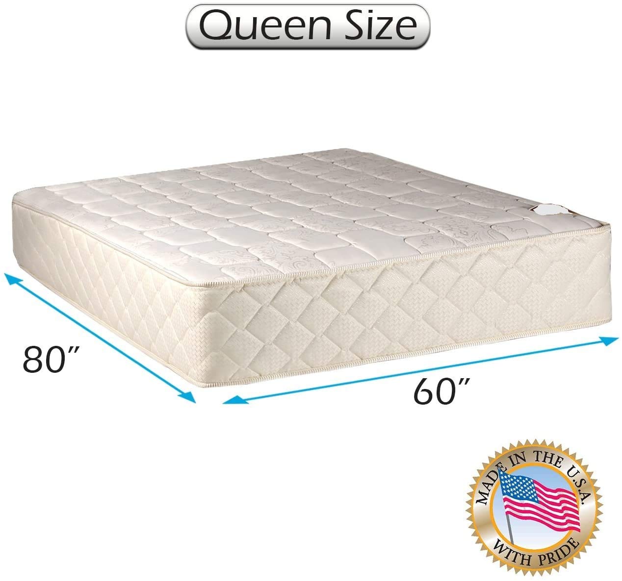 DS USA Grandeur Deluxe Orthopedic 2-Sided Medium Firm Mattress with Spine Support - Queen Size 60