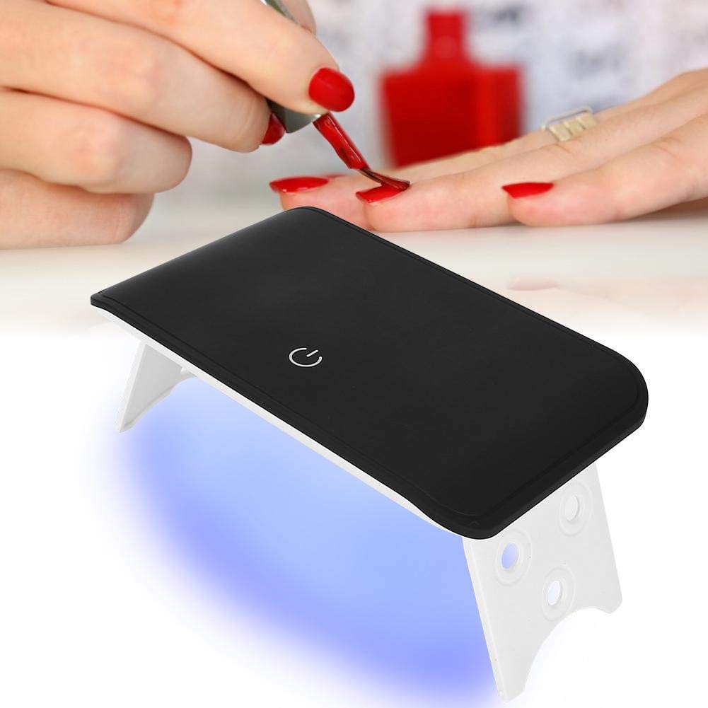 Foldable UV LED Gel Nail Lamp 24W - Portable Nail Dryer for Gel Polish Curing with Auto Sensor | Fast Drying for Fingernails & Toenails | Perfect for Home Manicures, Salon Nail Art & DIY Gel Polish Applications (Black)
