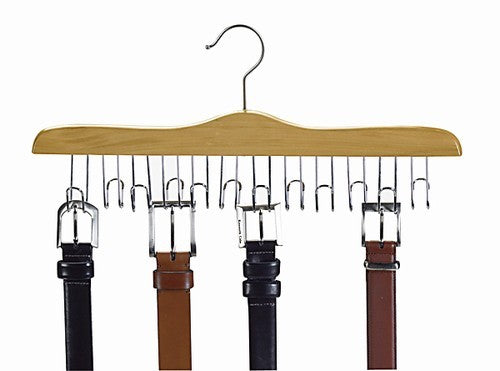 Natural Wooden Belt Hanger - Premium Handcrafted Belt Organizer for Closet & Wardrobe | Perfect for Home, Office & Travel Storage