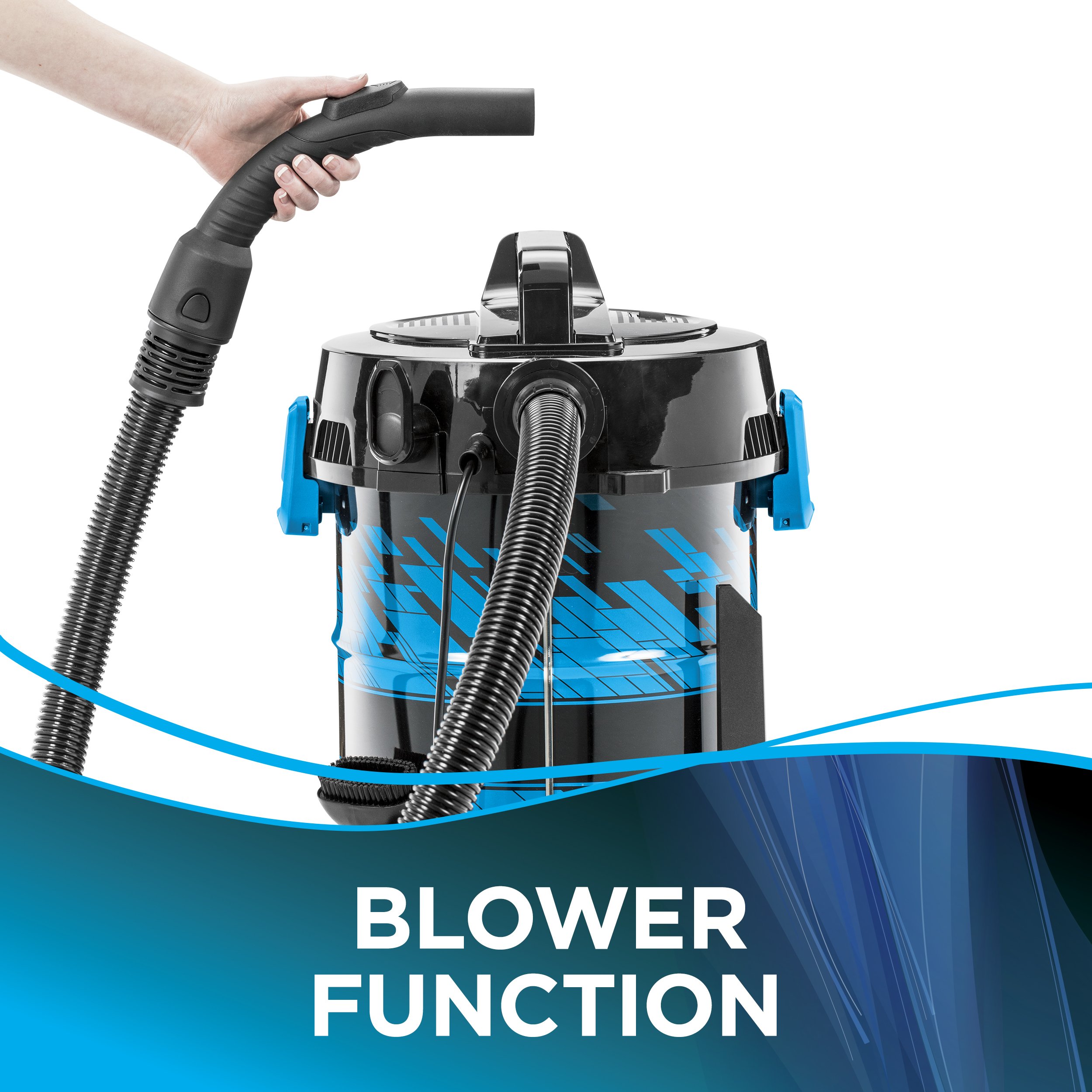 Bissell 2035A PowerClean Wet Dry Garage Vacuum Cleaner - Heavy Duty Carpet & Floor Cleaner for Home, Workshop, Garage - Blue