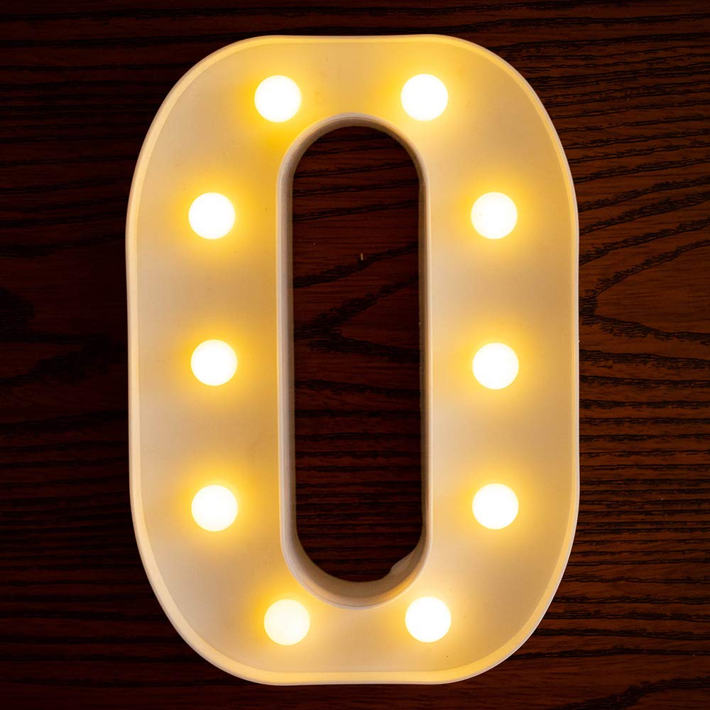 LED Light Up Letters Sign - Battery Powered Alphabet Letter Lights for Wedding, Birthday Party, Christmas Decor - Perfect for Home Bar, Nursery Night Light & Holiday Decorations (Letter O)