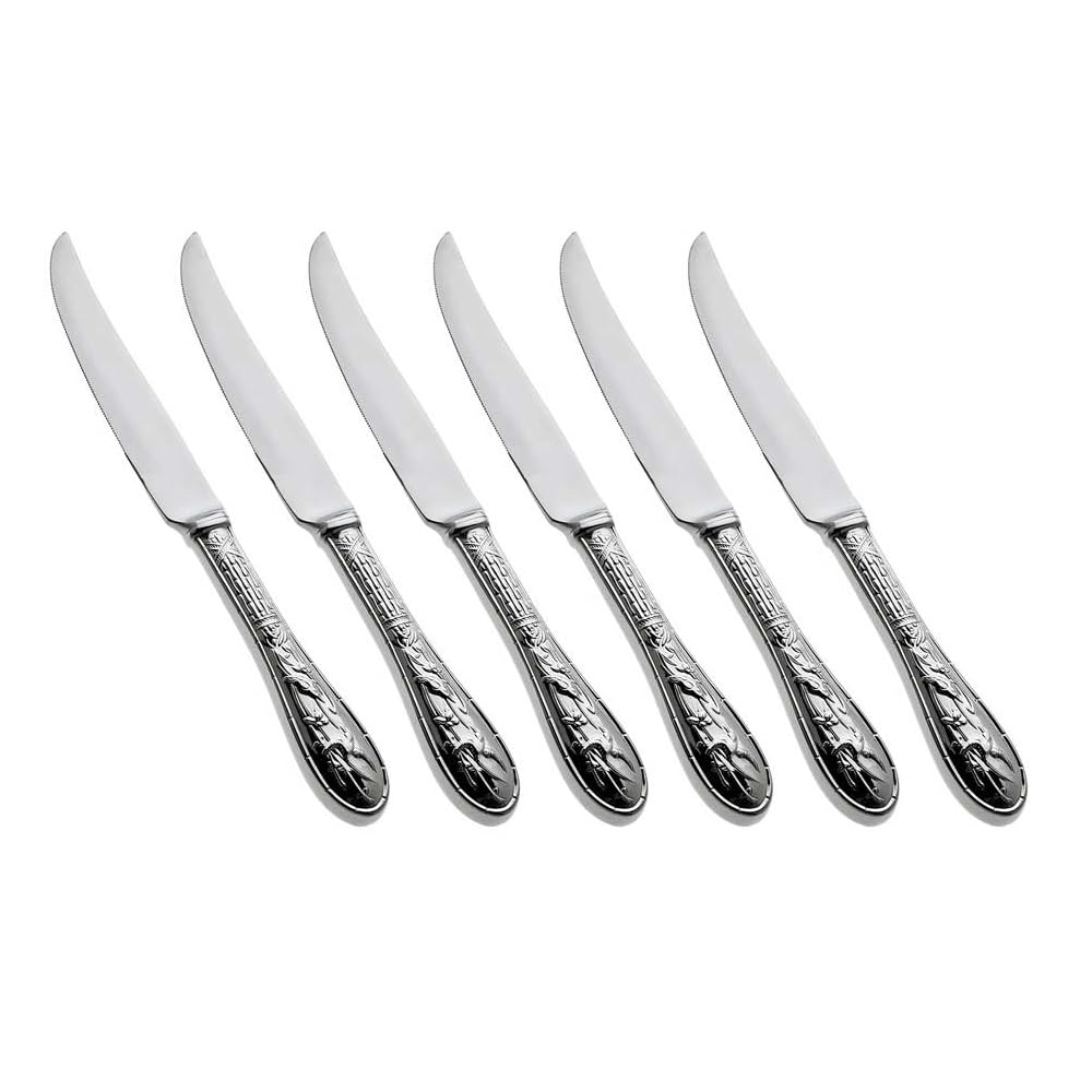 Premium Japanese Bird 6-Piece Steak Knife Set - High-Quality Stainless Steel Blades for Perfect Meat Cutting - Ideal for Home Dining, BBQ Parties & Restaurant Use