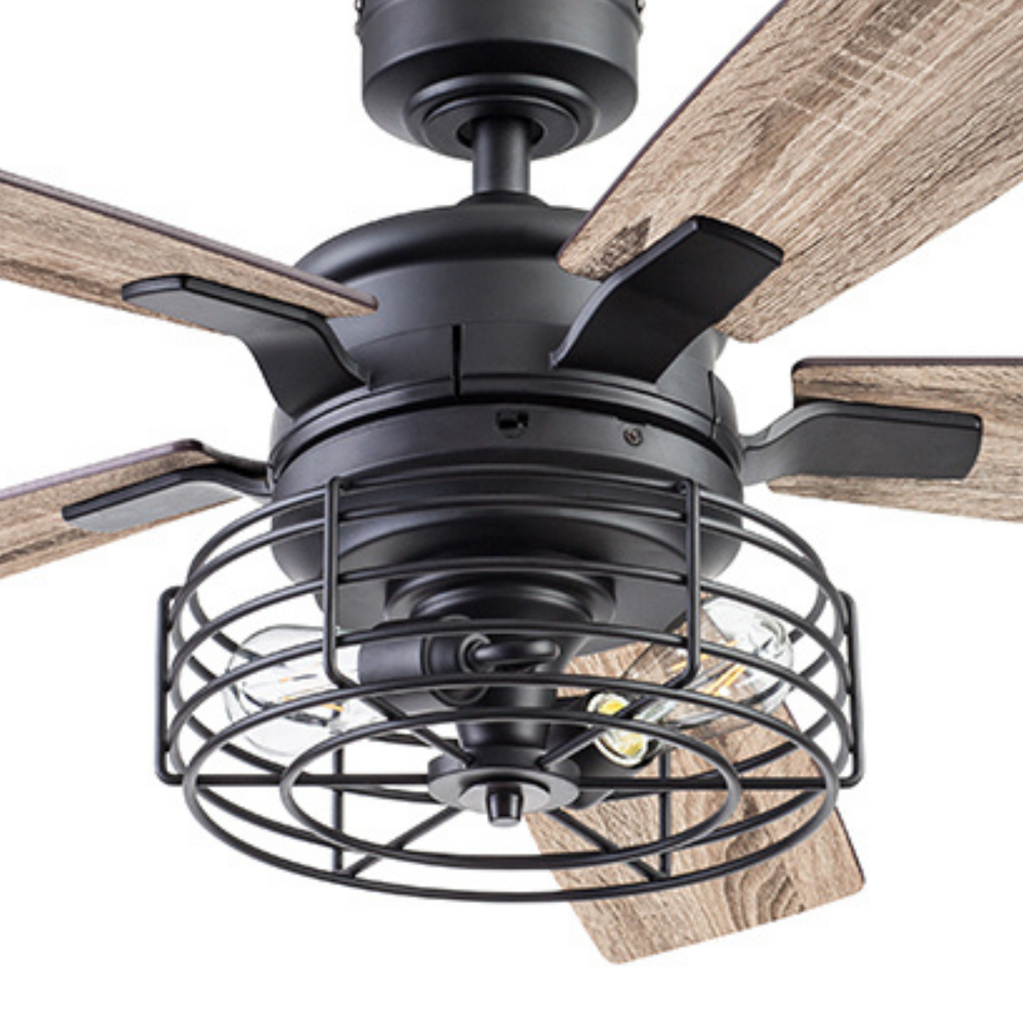 52 Inch Matte Black Remote Control Ceiling Fan with Light - Quiet, Energy Efficient, Modern Design for Bedroom, Living Room, and Office