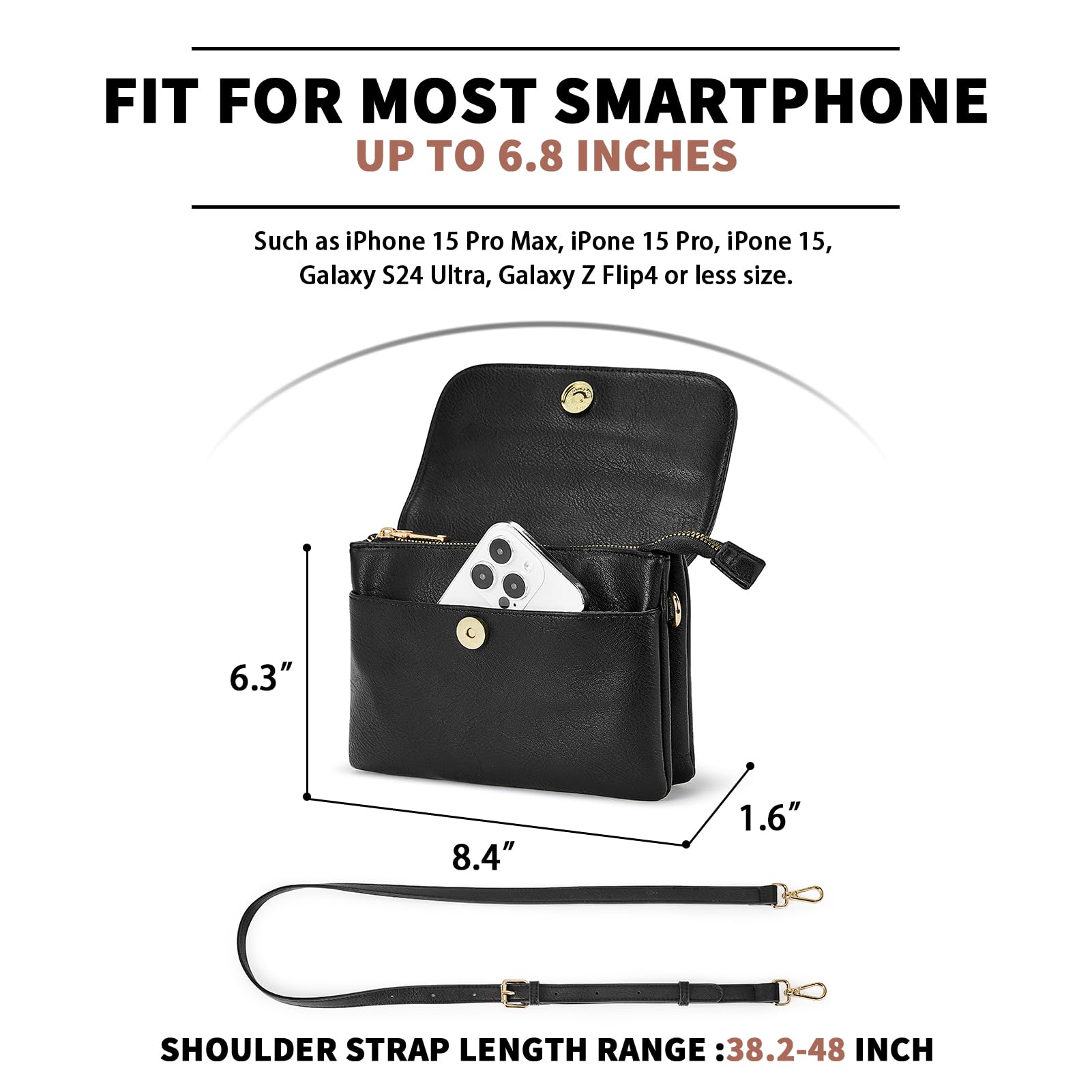 CHOLISS Women's Vegan Leather Small Crossbody Bag - Adjustable Strap Mini Phone Purse for Travel, Shopping & Everyday Use