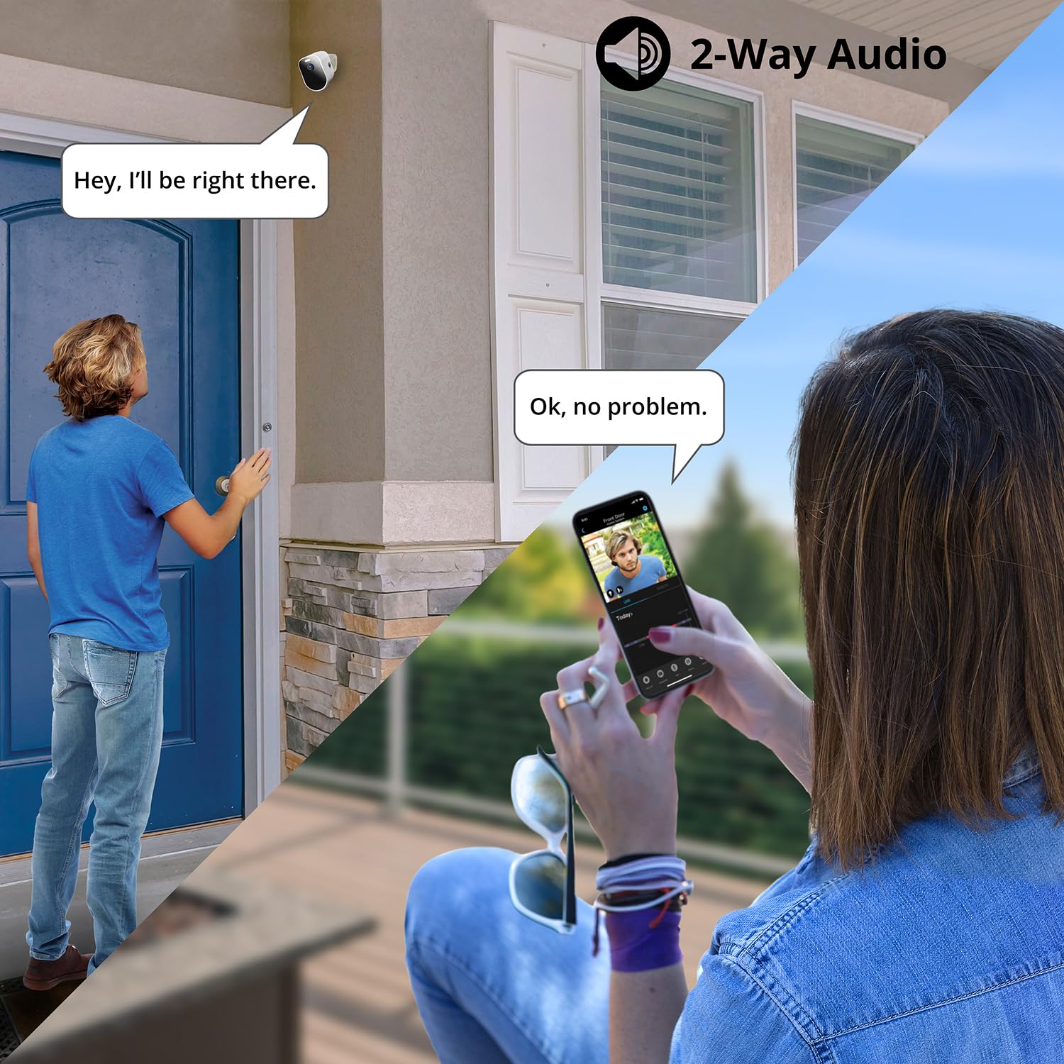 Night Owl Wire-Free 2K HD Indoor/Outdoor Security Cameras with 2-Way Audio - 3 Pack for Home & Business Surveillance - Monitor Pets, Kids & Property Day/Night