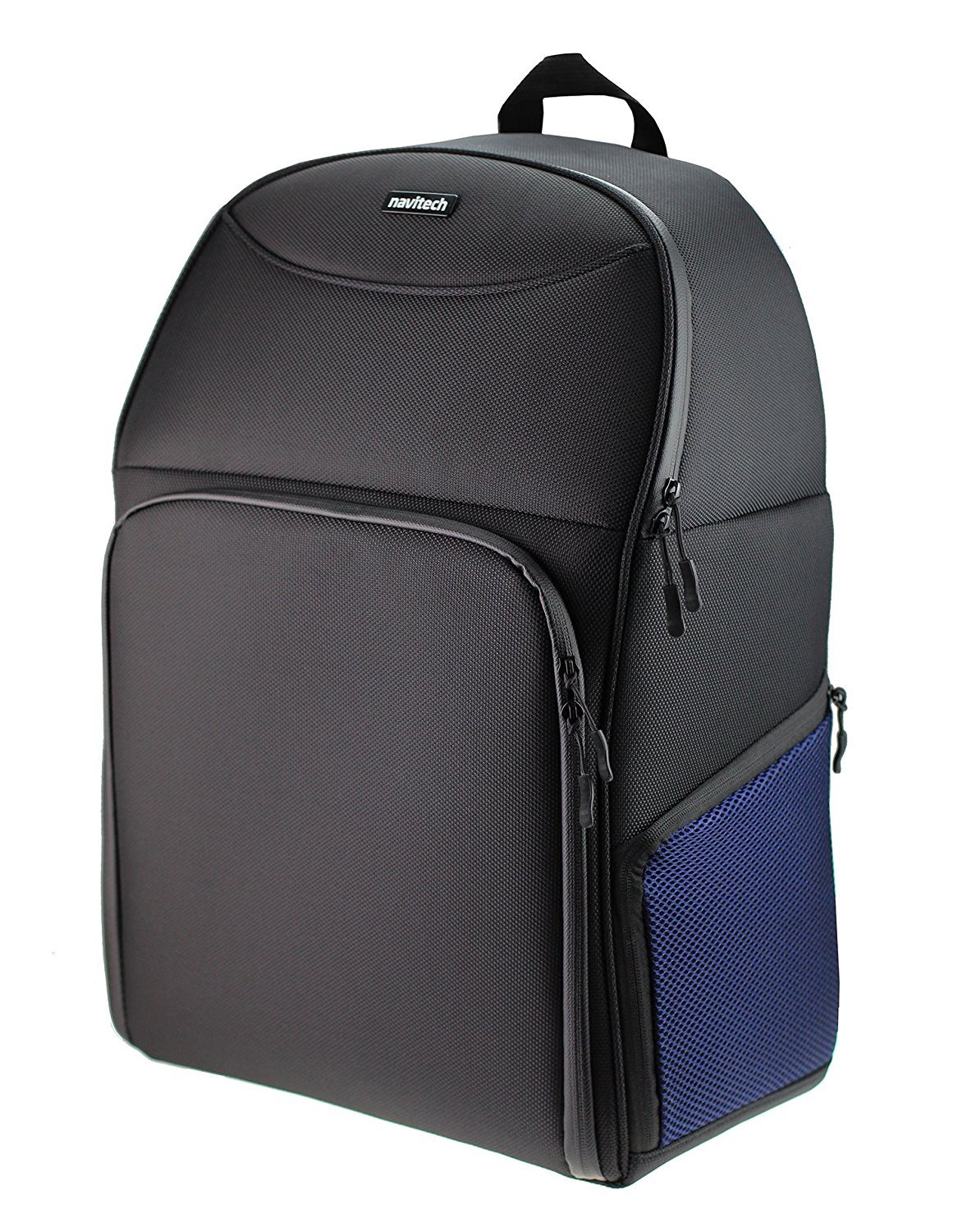 Navitech Rugged Black & Blue Backpack for DJI Phantom 4 Pro & Phantom 4 Pro V2.0 - Waterproof Drone Case with Custom Foam Insert | Perfect for Aerial Photography, Travel & Outdoor Adventures