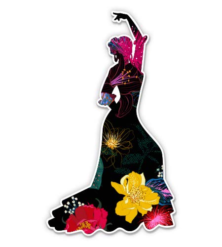 Flamenco Dancer Vinyl Sticker - 3 Inch Waterproof Decal for Car, Laptop, Water Bottle, Phone - Perfect for Dance Enthusiasts & Spanish Culture Lovers