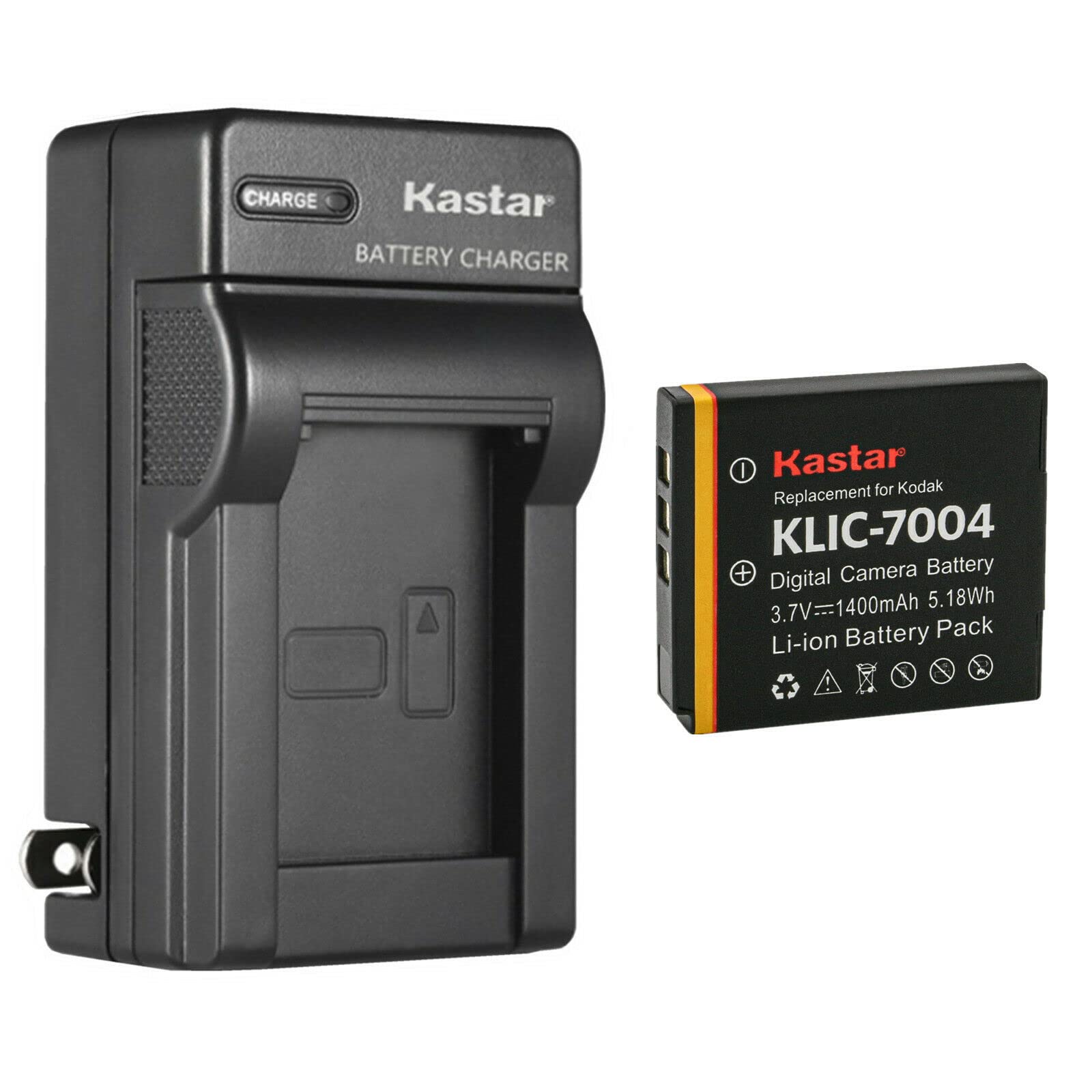 Kastar 1-Pack Replacement Battery & AC Wall Charger for Kodak EasyShare M1033/M1093/M2008/V1073/V1233/V1253/V1273 Digital Cameras - Perfect for Travel Photography & Backup Power