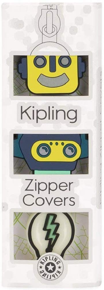 Kipling BTS PULLERS MIX - Reflective Robot Character Zipper Pull Covers for Backpacks & Bags | Fun Accessories for K-Pop Fans, School Supplies & Travel Gear