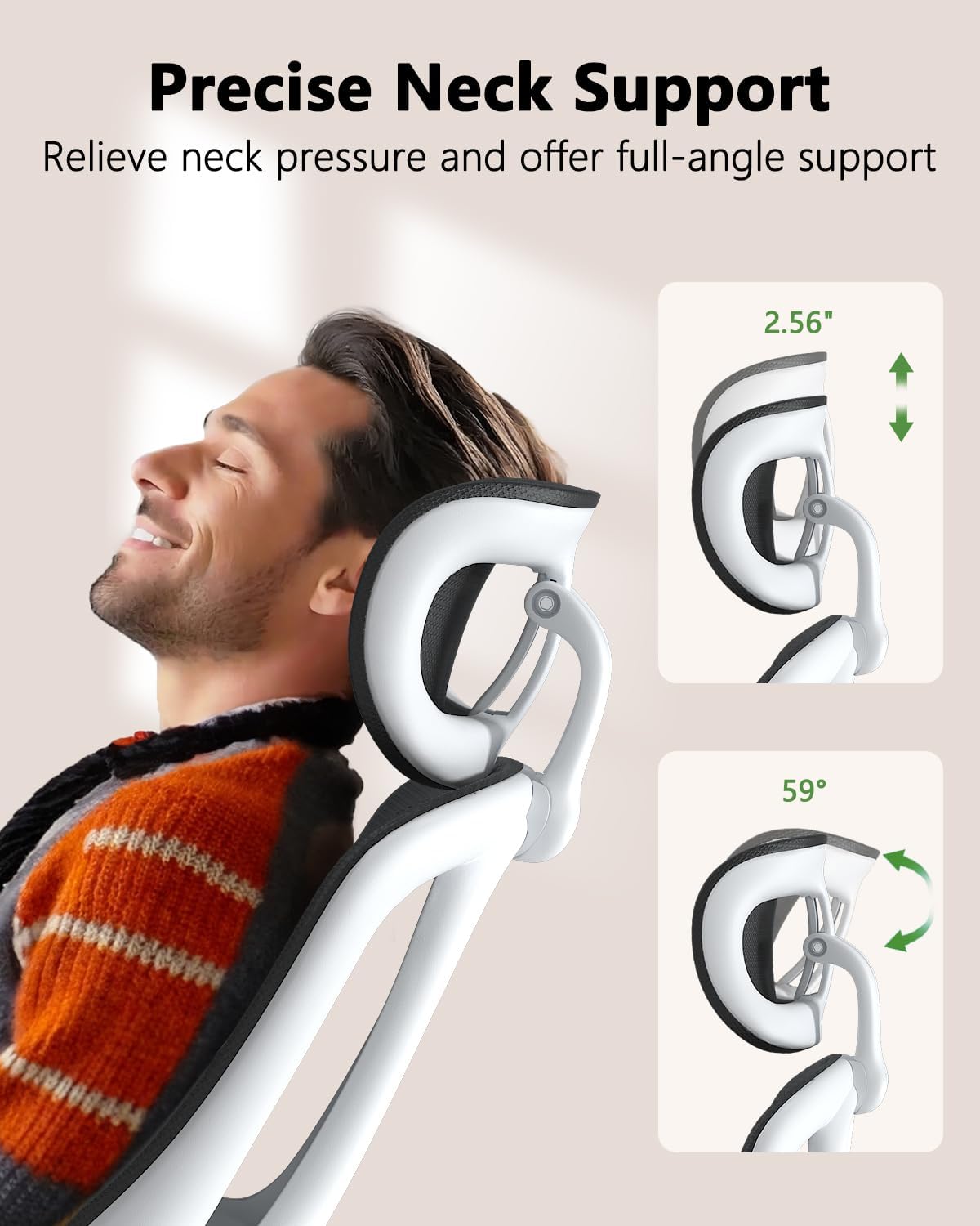 Ergonomic High Back Office Chair with Flip-Up Armrests & Lumbar Support - Adjustable Mesh Executive Desk Chair for Home Office - Perfect for Long Work Hours & Video Conferencing (White)