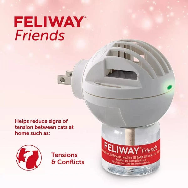 FELIWAY FRIENDS Cat Calming Pheromone Diffuser Refill - 30 Day Supply | Reduce Multi-Cat Tension & Stress | Perfect for Homes with Multiple Cats