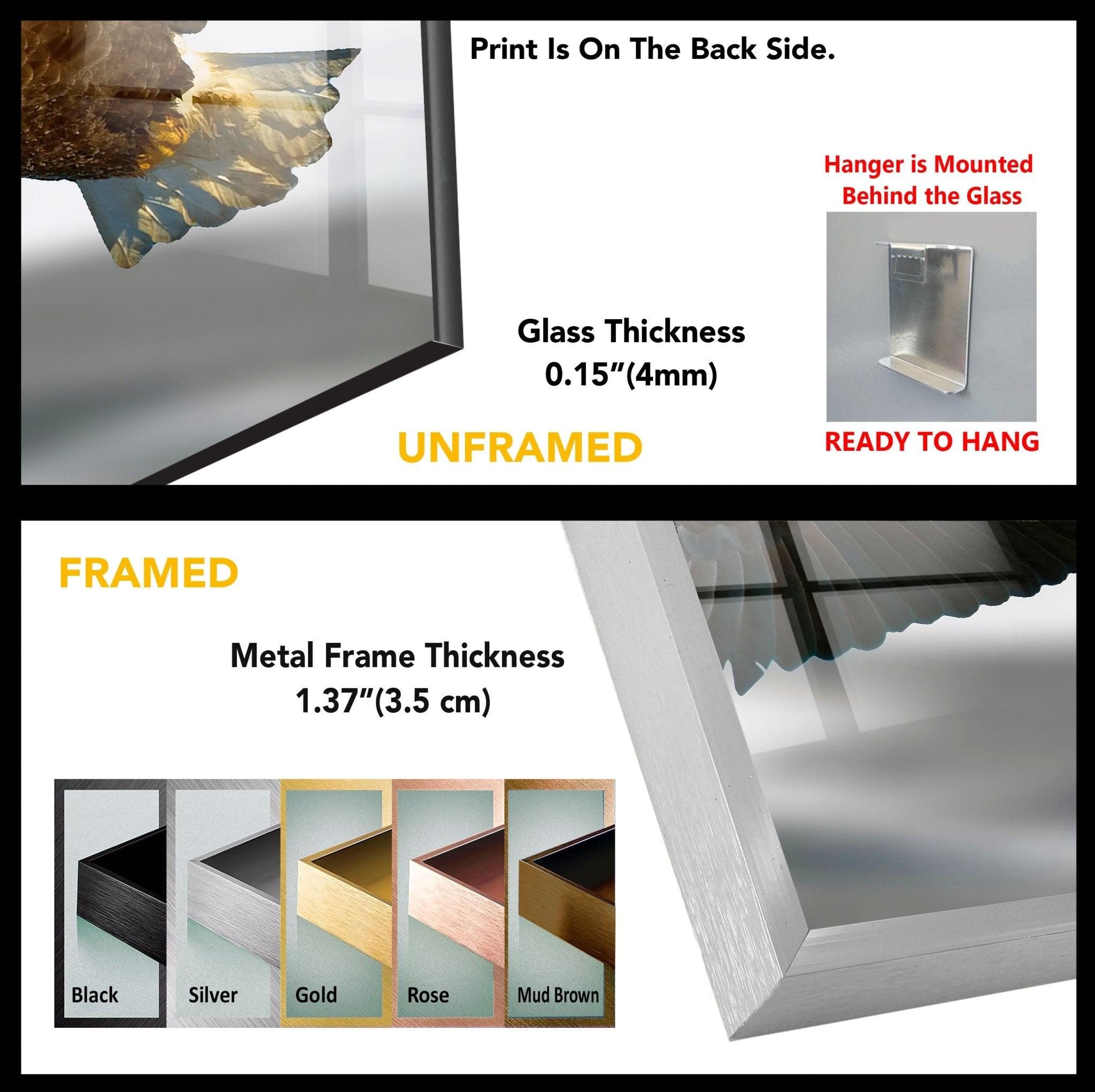 American Eagle Glass Wall Art - Handcrafted Home Decor for Living Room, Office & Gifts | Patriotic Eagle Design for Wall Display