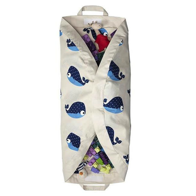3 Sprouts Play Mat Bag - Whale Design Baby Play Mat Storage Bag for Nursery, Daycare & Travel - Waterproof & Durable Baby Gear Organizer