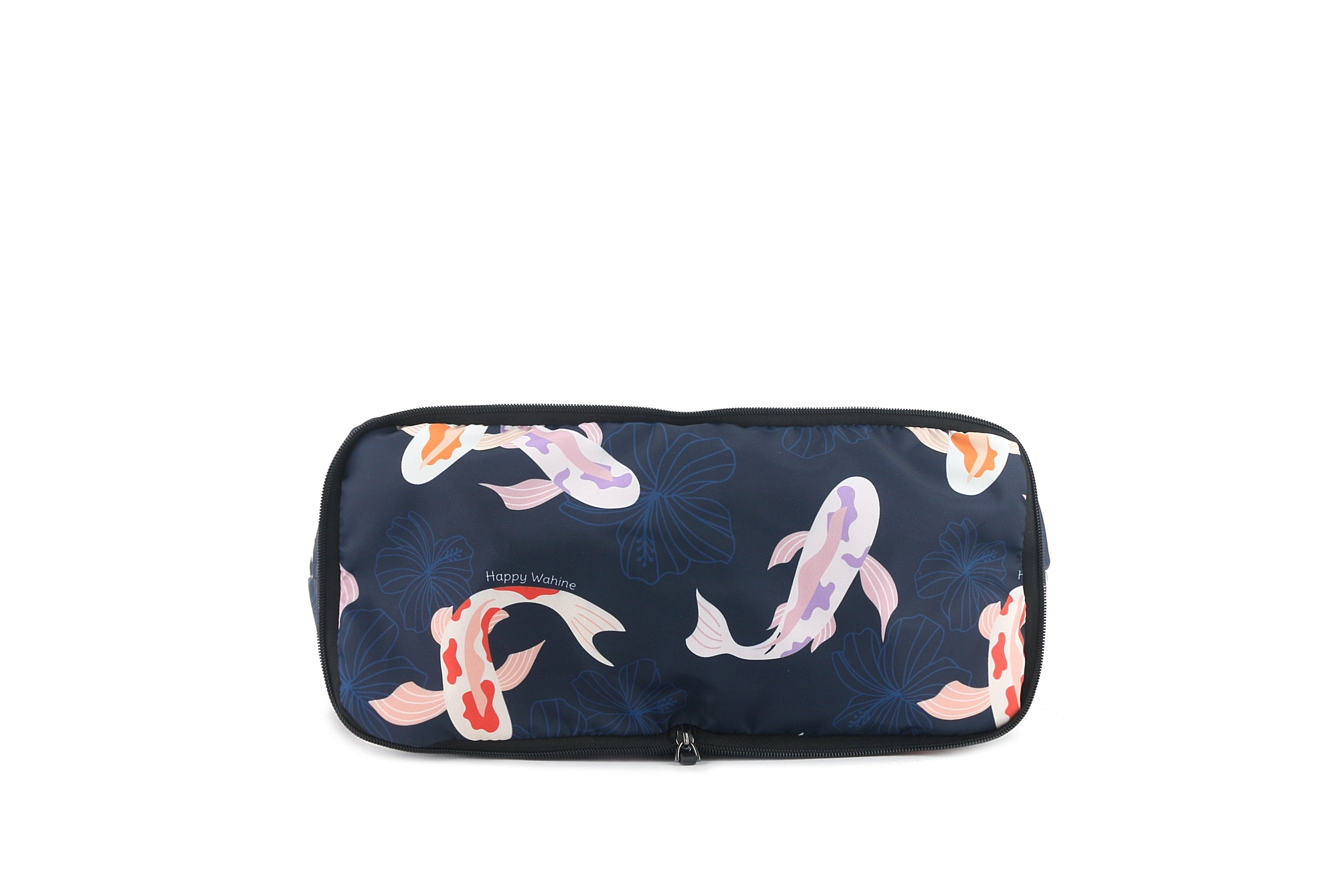 Foldable Tote Bag - James Koi Navy Blue Design - Lightweight & Waterproof Shopping Bag for Groceries, Beach, Travel & Daily Use