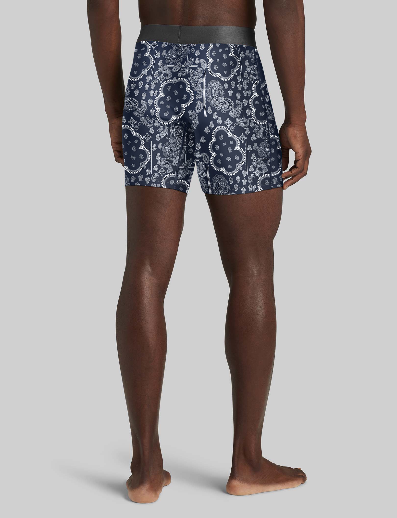 Breathable Second Skin Mid-Length Boxer Briefs - 6 Pack of Ultra Soft Men's Underwear for All-Day Comfort | Perfect for Workouts, Travel & Everyday Wear