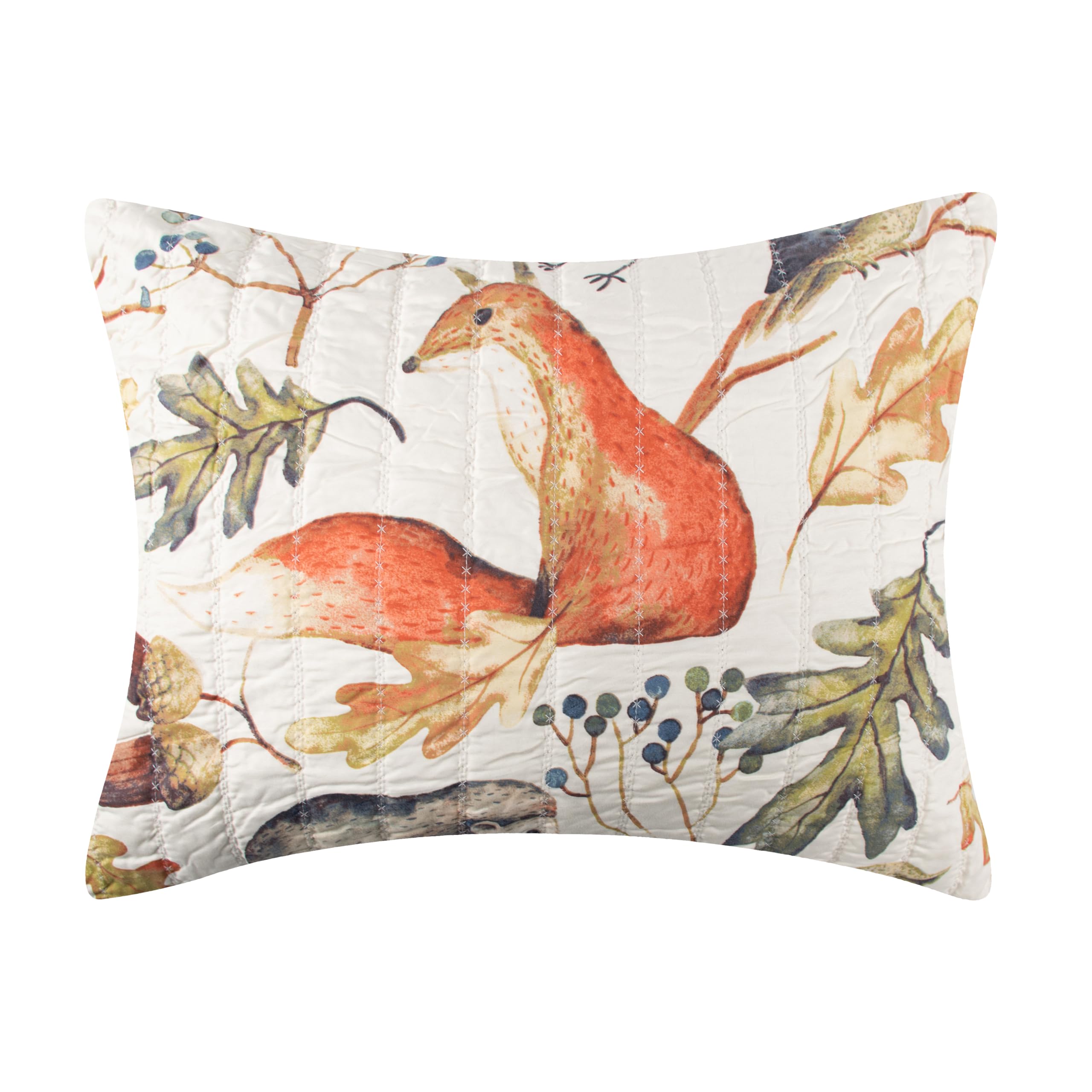 Greenland Home Willow Pillow Sham - Standard Size 20x26 Inches, 100% Natural Cotton Decorative Pillow Cover for Bedroom, Living Room & Guest Room