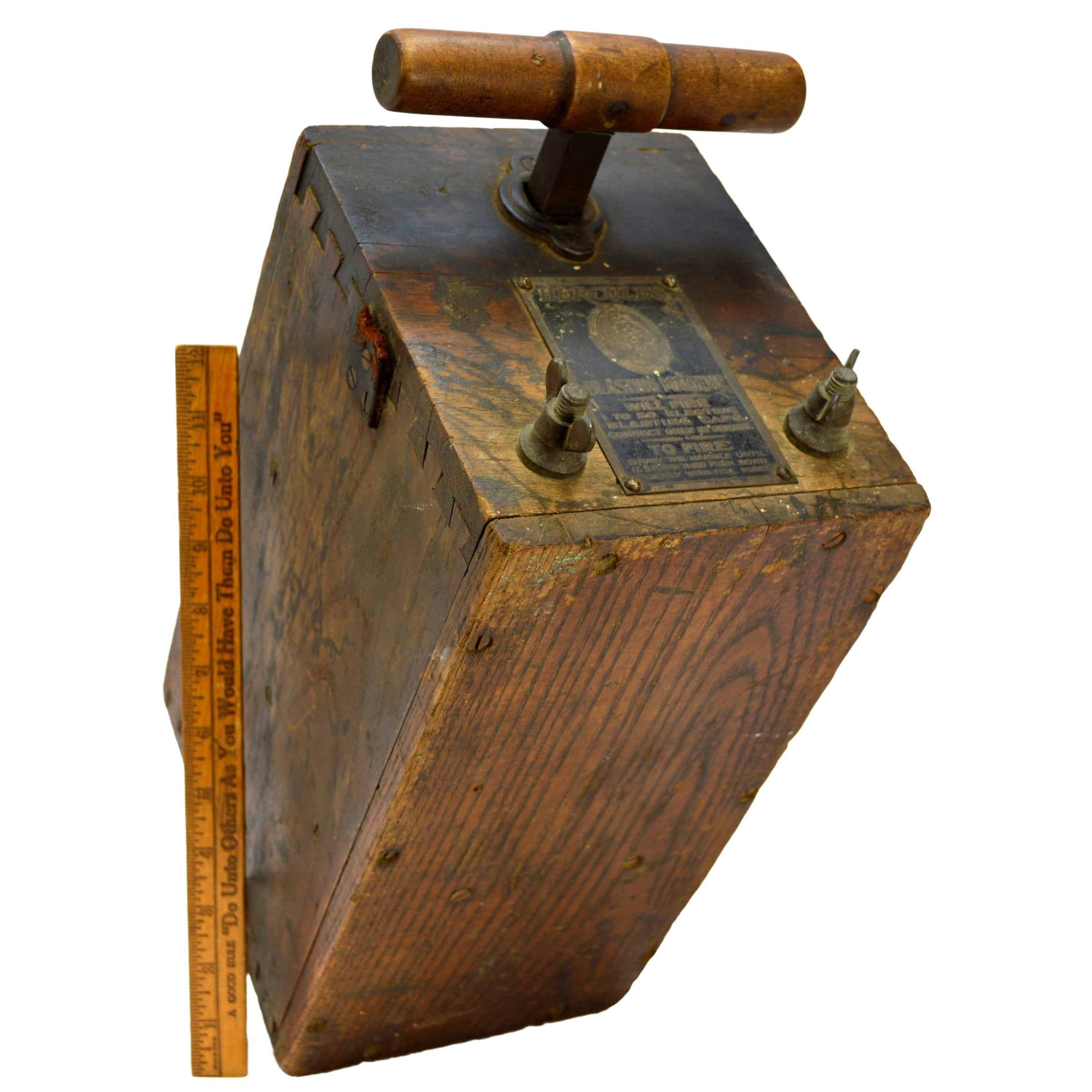 Vintage Hercules Blasting Machine - Early Dynamite Plunger for 50 Caps with Authentic Patina | Collectible Mining & Demolition Tool for History Enthusiasts