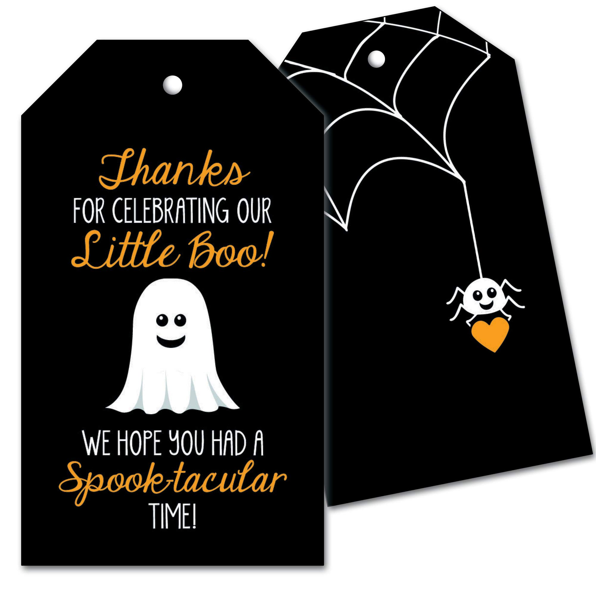 25 Orange Ghost Thank You Favor Tags for Little Boo Baby Shower - Perfect for Halloween Party Favors, Baby Shower Gifts, and Spooky Themed Celebrations