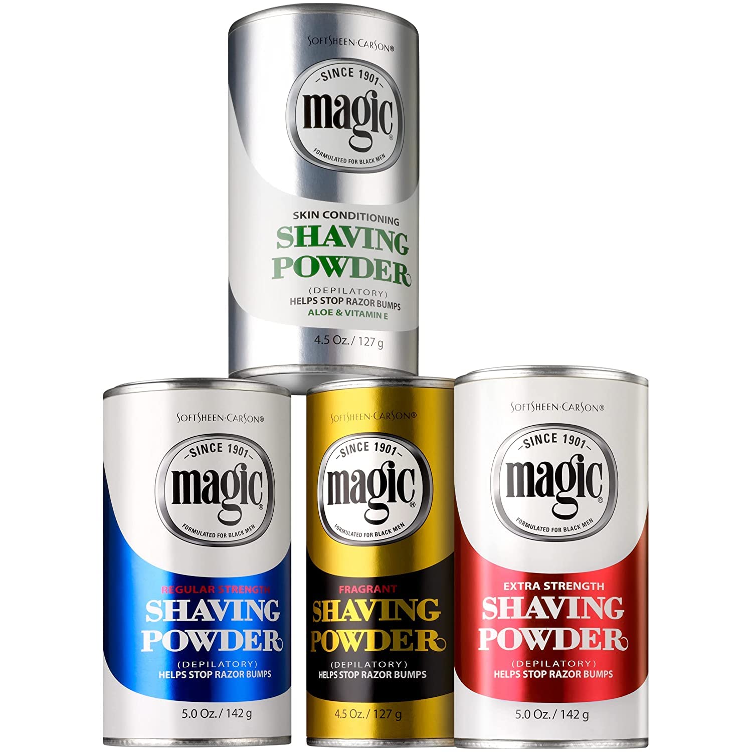 Magic Skin Conditioning Shaving Powder for Men & Women - 4.5 oz (Pack of 12) - Natural Hair Removal for Smooth Skin - Perfect for Travel, Gym & Sensitive Skin Care