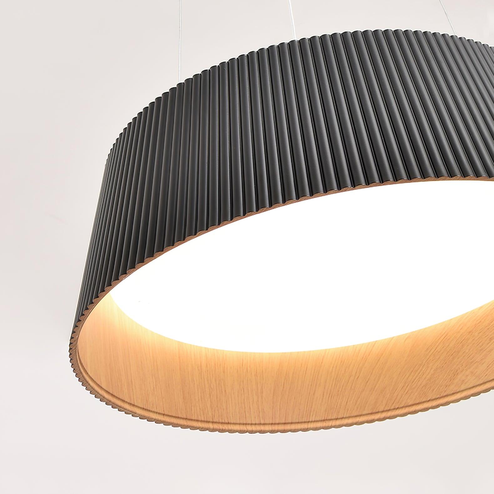 Modern Ribbed Pendant Light - Sleek Minimalist Hanging Fixture for Kitchen Island, Dining Room & Bedroom Lighting - Dimmable LED Chandelier for Home Decor