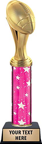 Personalized Pink Boys Football Trophy with Engraving - Custom Youth Sports Awards & Recognition - Perfect for Tournaments, Team Celebrations, and End-of-Season Awards