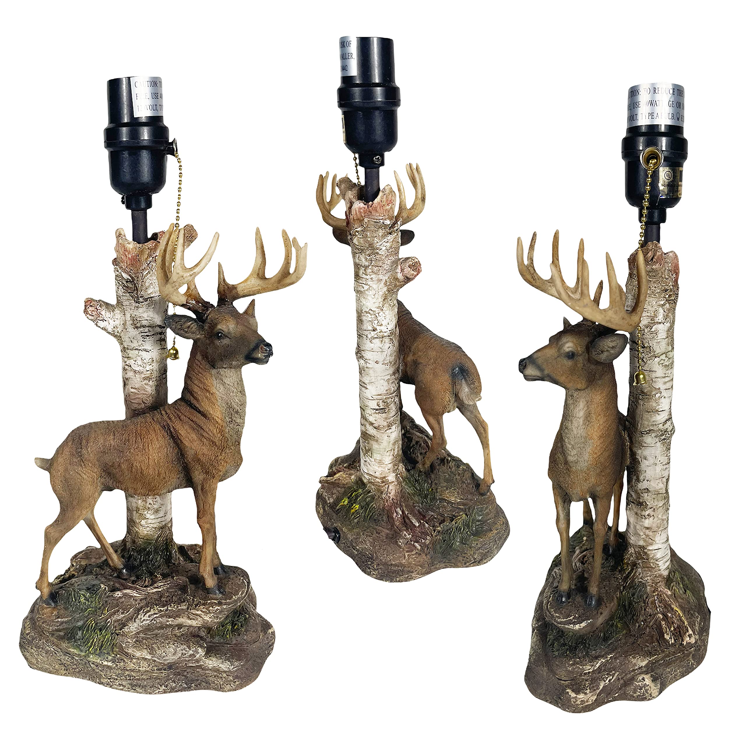 Urbalabs Rustic Western End Table Lamp - Deer Buck Cowboy Hunter Design, Farmhouse Nightstand Lighting for Bedroom, Living Room & Office - Perfect for Western-Themed Decor, Cabin Accents & Cozy Reading Nooks