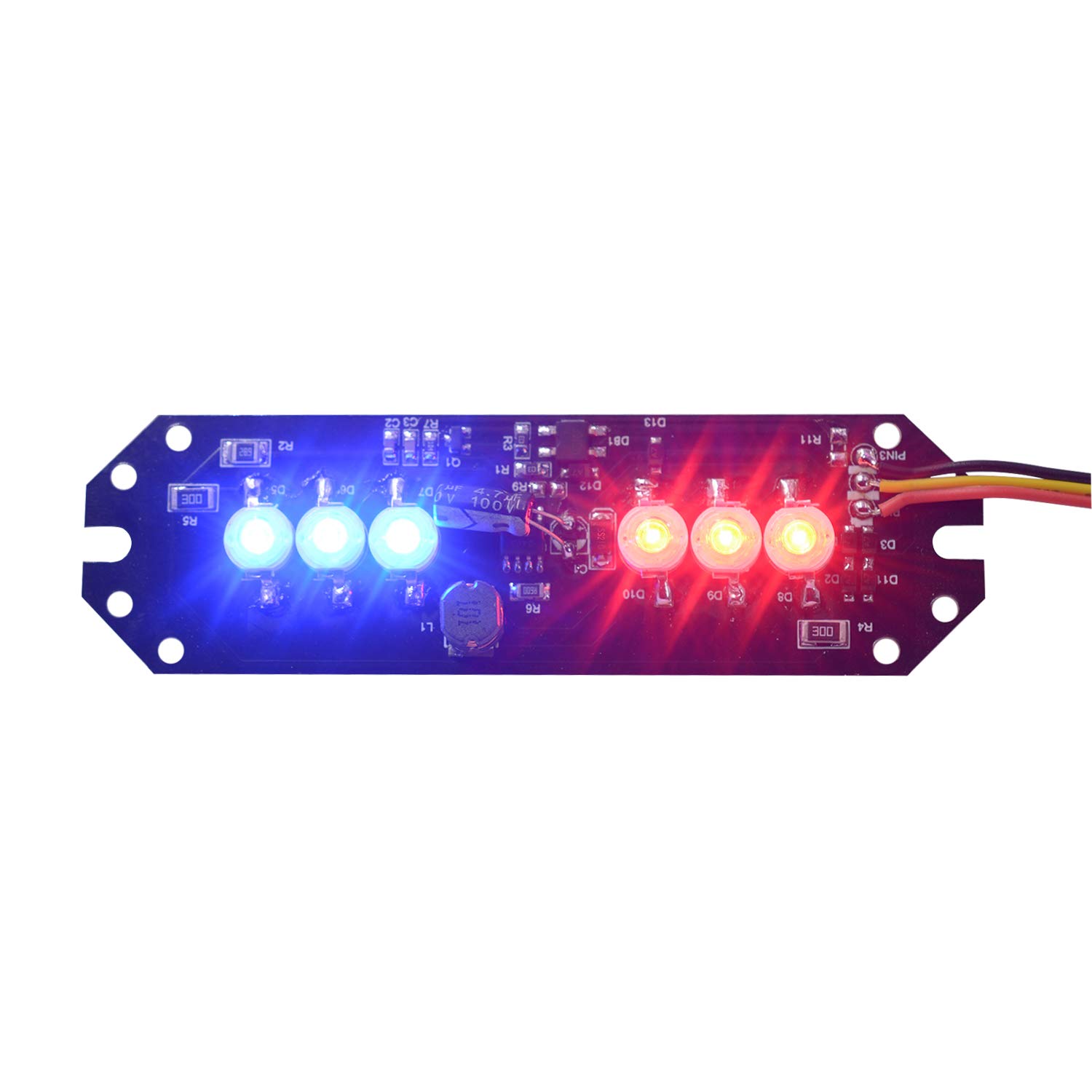 6 LED Motorcycle Flash Tail Light & Turn Signal - 9V-80V Waterproof Brake Light with Red & Blue Emergency Lights - 2 Modes for E-Bike, Scooter, ATV - Perfect for Night Riding & Safety Alerts