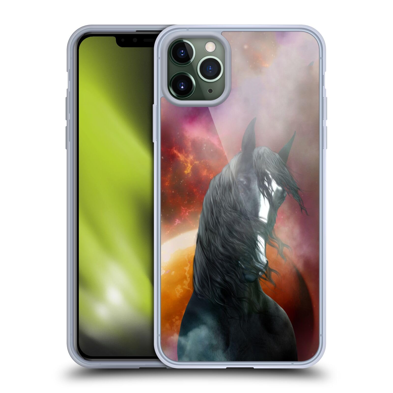 Officially Licensed Simone Gatterwe Fantasy Shire Horses Soft Gel Case for Apple iPhone 11 Pro Max - Cute Protective Phone Cover for Women, Girls | Perfect Gift for Equestrian Lovers & Horse Riding Enthusiasts