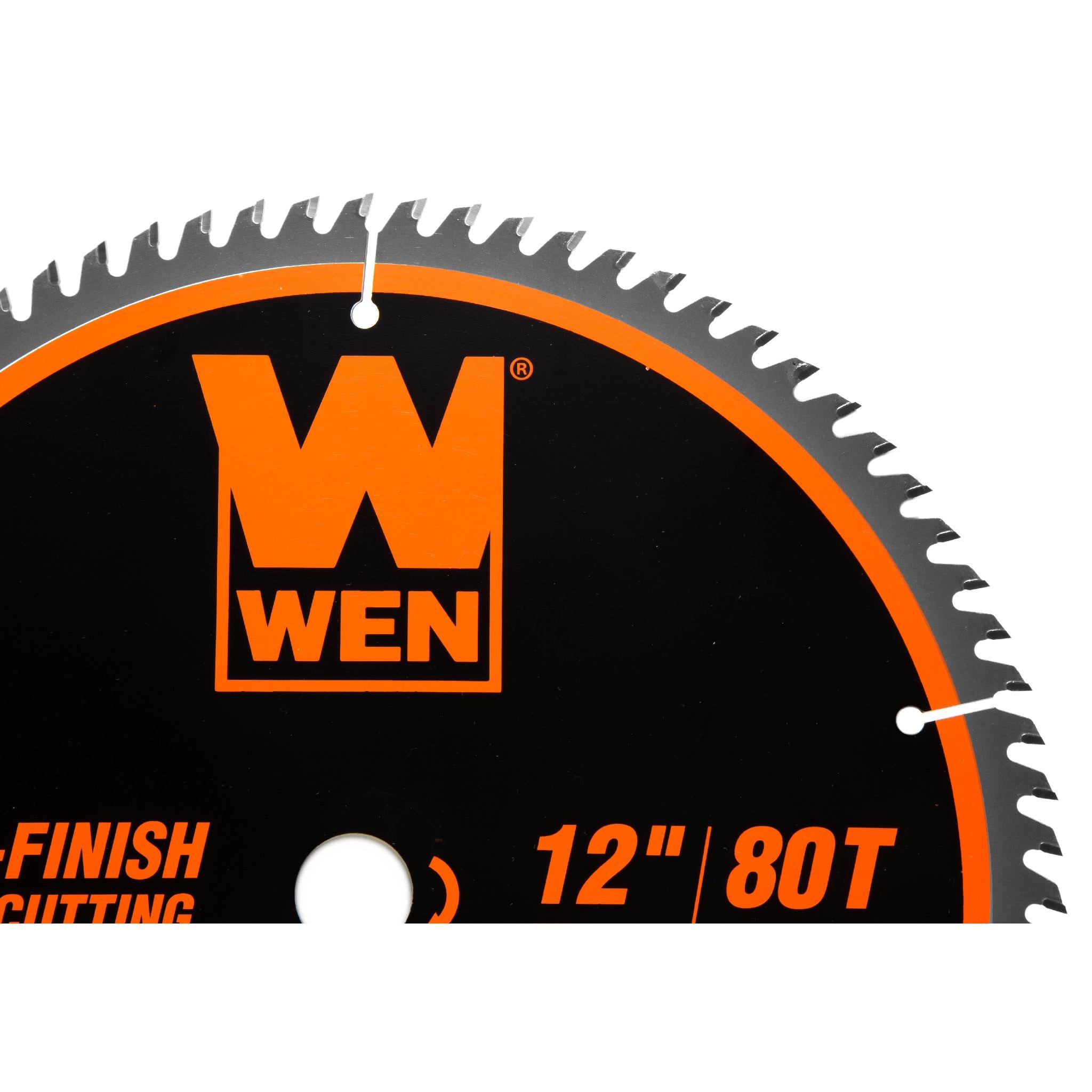 WEN BL1280 12-Inch 80-Tooth Fine Finish Professional Woodworking Saw Blade for Miter Saws & Table Saws - Perfect for Crown Molding, Trim Work, and Fine Woodworking Projects