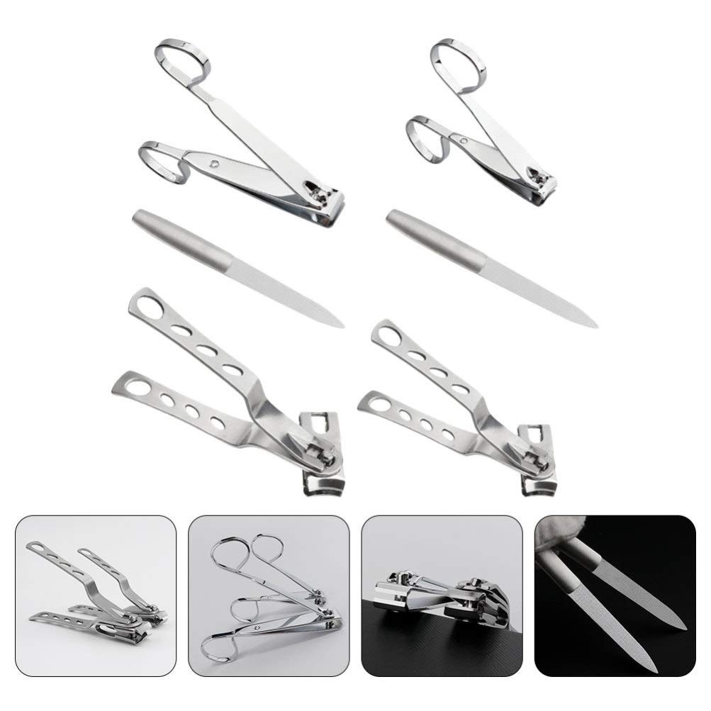 6-Piece Stainless Steel Nail Clipper Set - Professional Manicure & Pedicure Kit with Rotating Nail Scissors & Cutters - Durable Grooming Tools for Home, Travel, Salon Use - Perfect for Toenails, Fingernails & Nail Care Routine