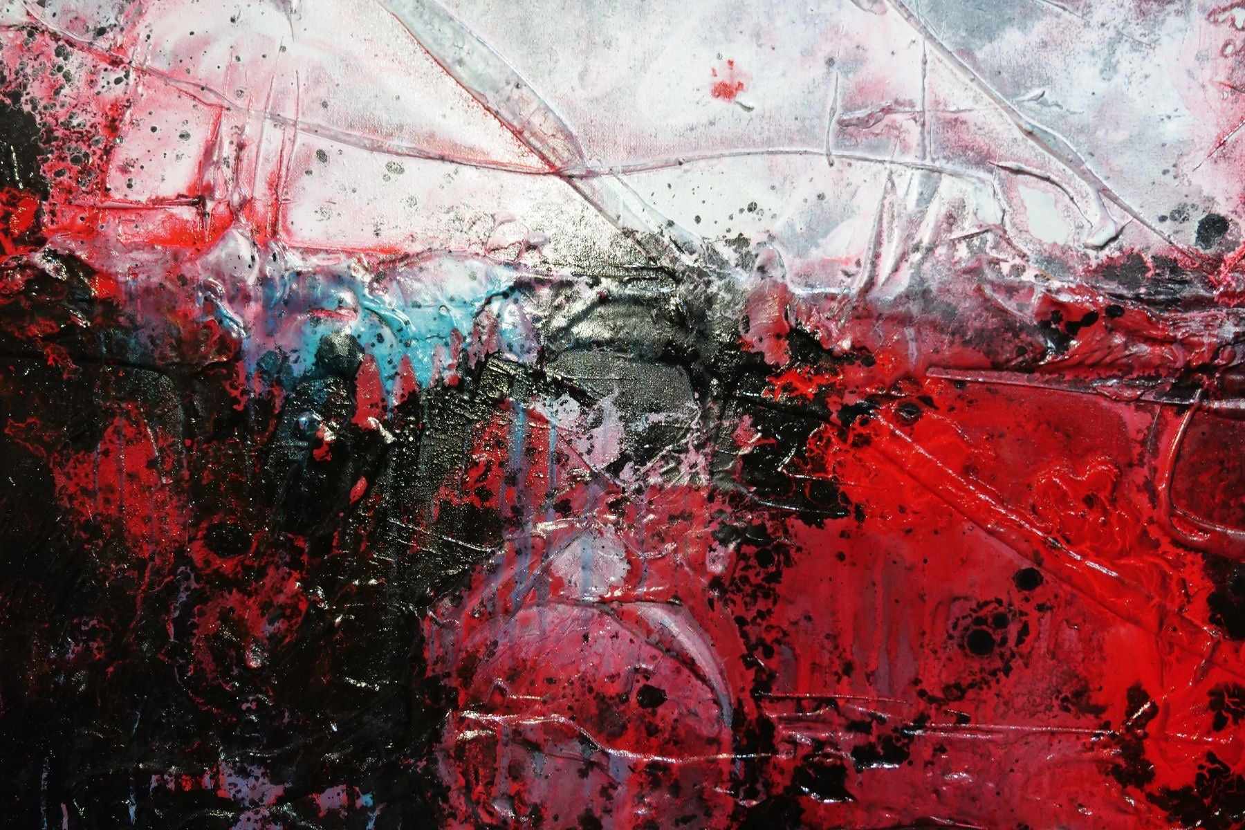 160cm x 100cm Red Black Textured Abstract Canvas Art - Modern Large Wall Painting for Living Room, Bedroom & Office Decor
