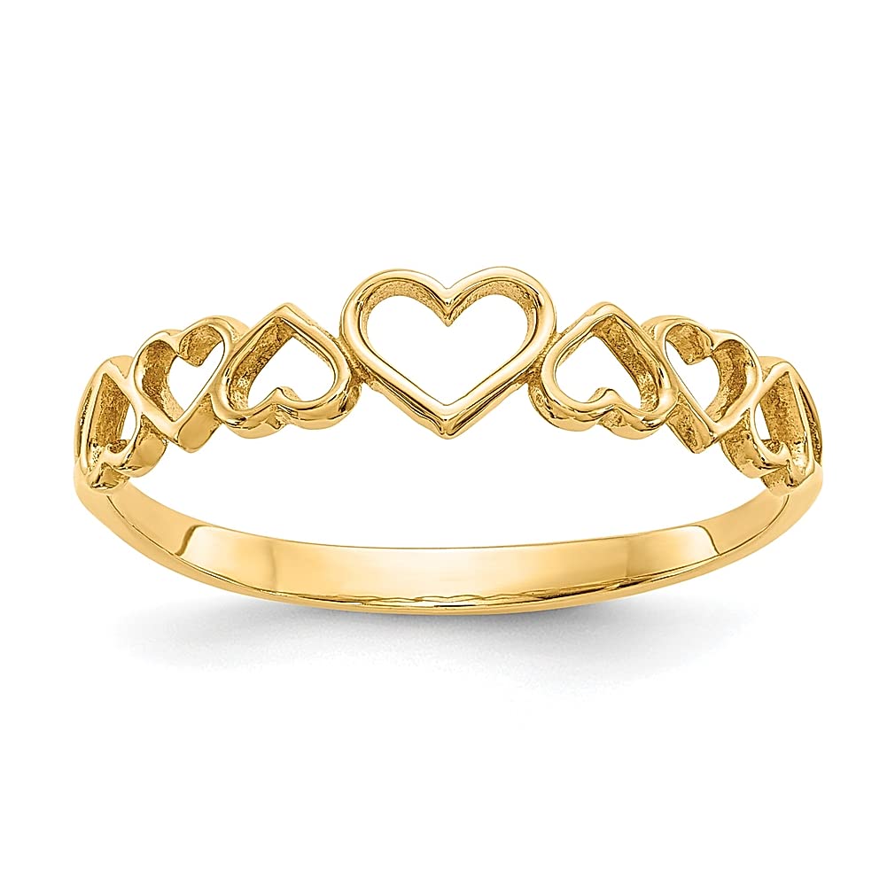 14K Yellow Gold Heart Ring for Women - Dainty Love Jewelry Gift for Her, Valentine's Day, Anniversary & Romantic Occasions