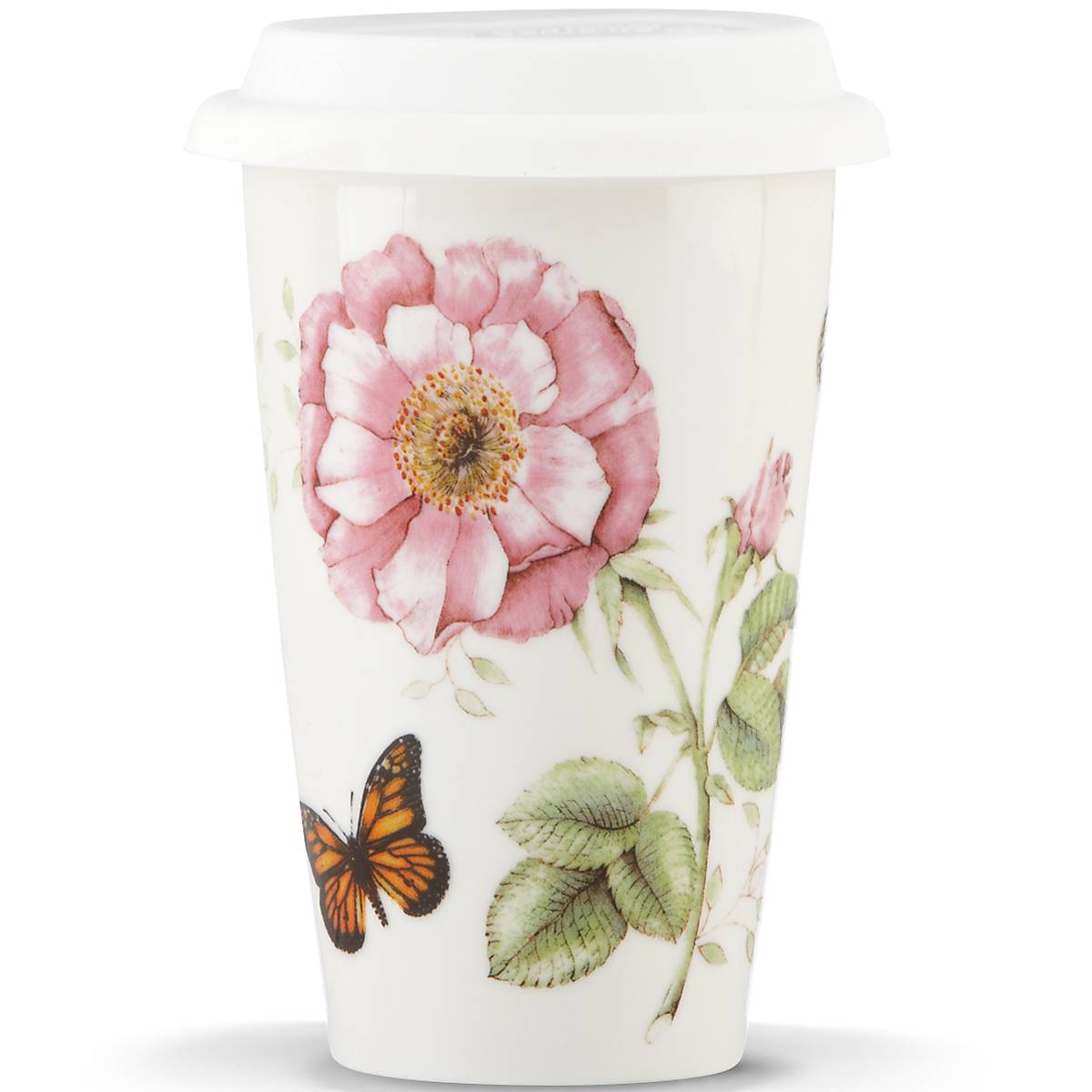 Butterfly Meadow Insulated Travel Mug - 16oz Leak-Proof Stainless Steel Coffee Thermos for Hot & Cold Drinks - Perfect for Commuting, Camping, and Outdoor Adventures