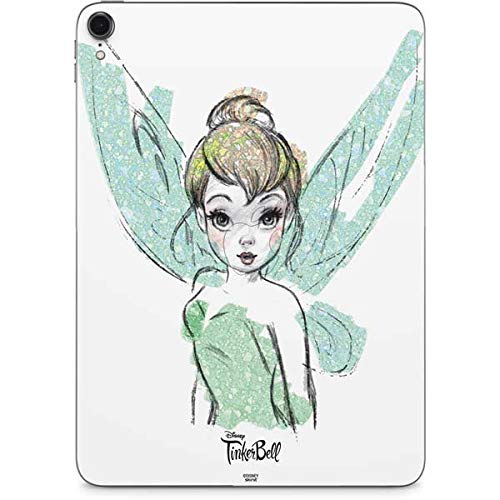 Premium Skinit Decal Skin for iPad Pro 12.9 Inch (2021 Model) - Official Disney Tinker Bell Watercolor Fairy Art Design | Protective Cover for Work, School & Travel
