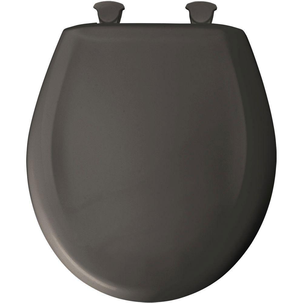 Bemis Whisper Close Round Closed Front Toilet Seat - Soft Close Hinges, Durable Thunder Grey Finish - Perfect for Bathroom Upgrade & Home Renovation