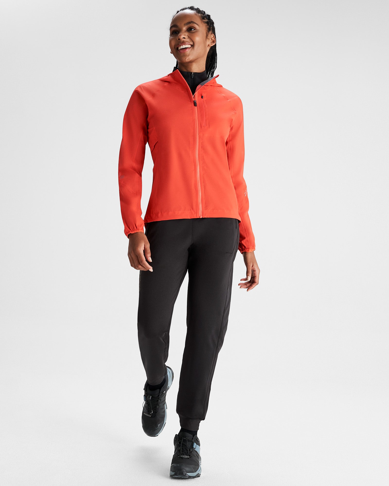Women's Seeker 2.5L Waterproof Rain Jacket - Hut Orange | Lightweight Windproof Outdoor Shell for Hiking, Camping & Travel