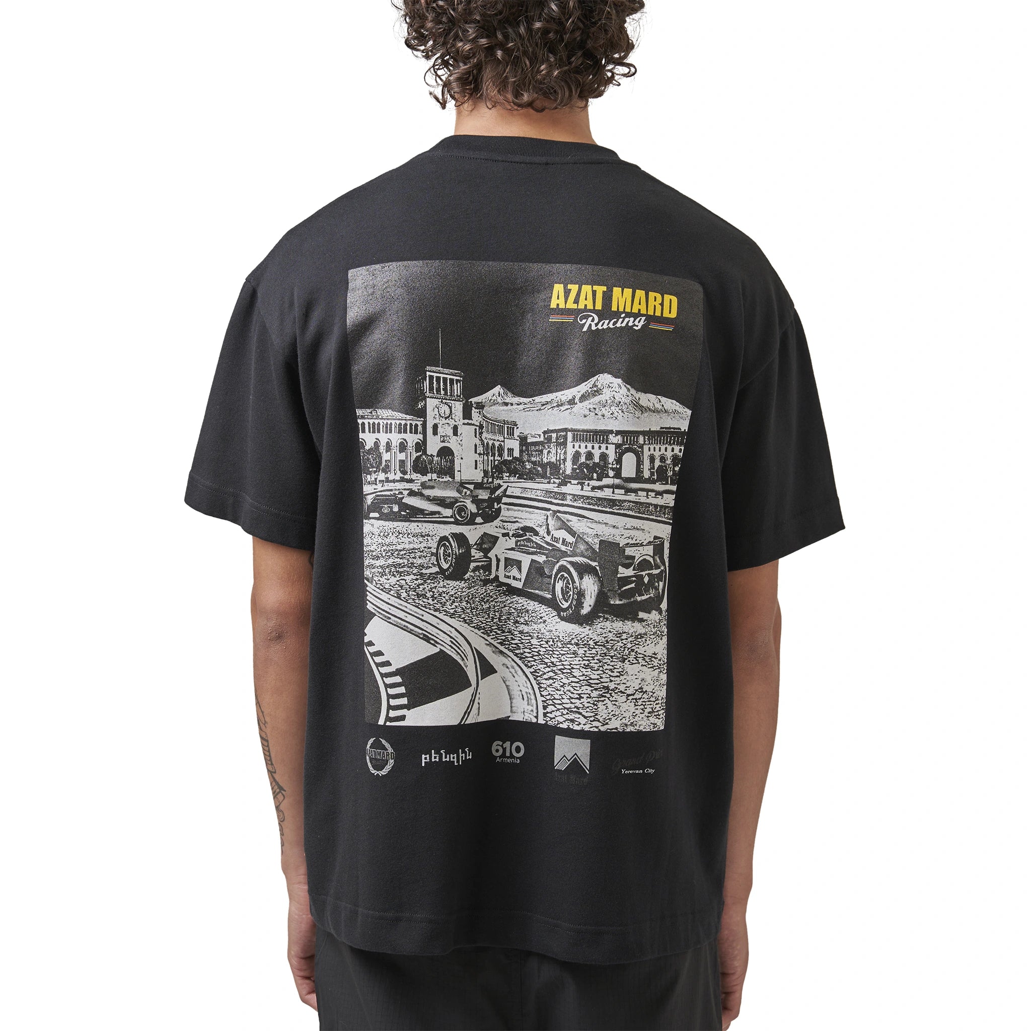 Azat Mard Yerevan Racing T-Shirt - Black Men's Athletic Tee for Running, Gym & Streetwear Fashion