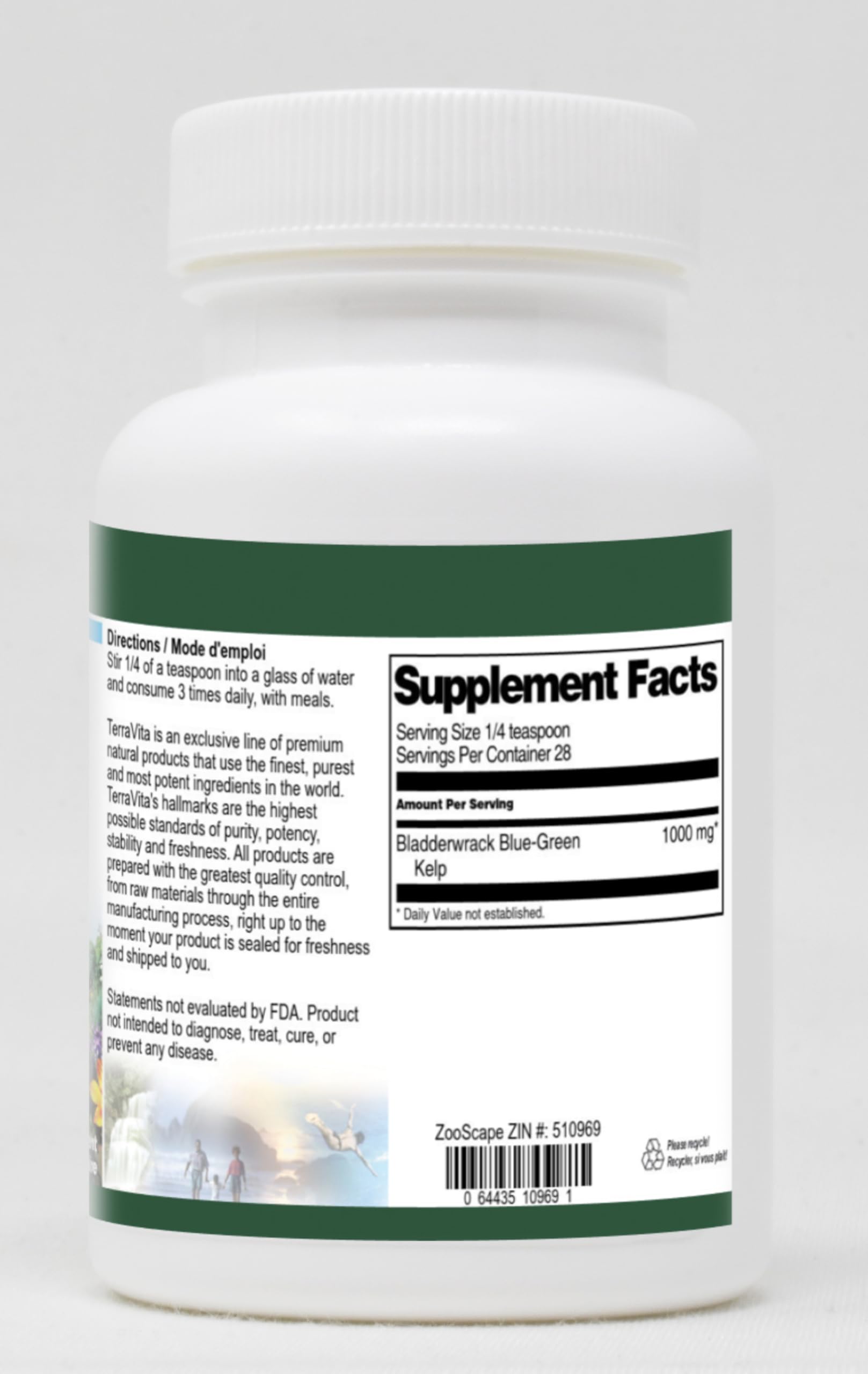 Organic Bladderwrack Kelp Powder - 1 oz (ZIN: 510969) | Seaweed Supplement for Thyroid Support, Detox & Skin Health | Perfect for Smoothies, Teas & Natural Remedies