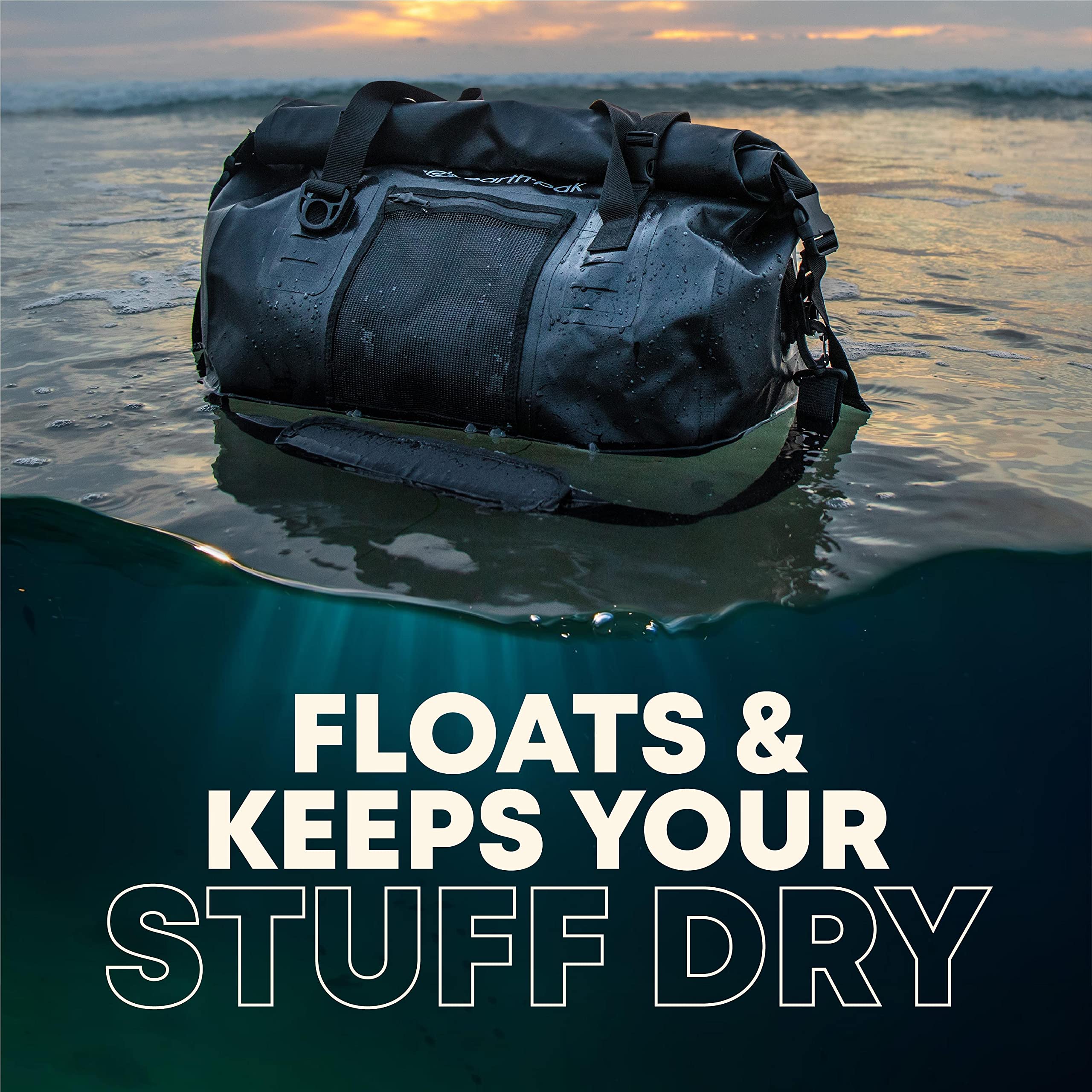 **Earth Pak Waterproof Duffel Bag - Heavy Duty Motorcycle Dry Bag with Large Storage Space (50L/70L/90L/120L) - Ideal for Travel, Camping, Kayaking, Fishing & Canoeing - Waterproof Duffle Bag for Outdoor Adventures**