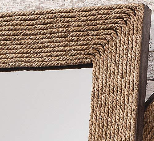 Nagina International Rope Trim Round Wall Mirror - Elegant Decorative Hanging Mirror for Living Room, Bedroom & Bathroom