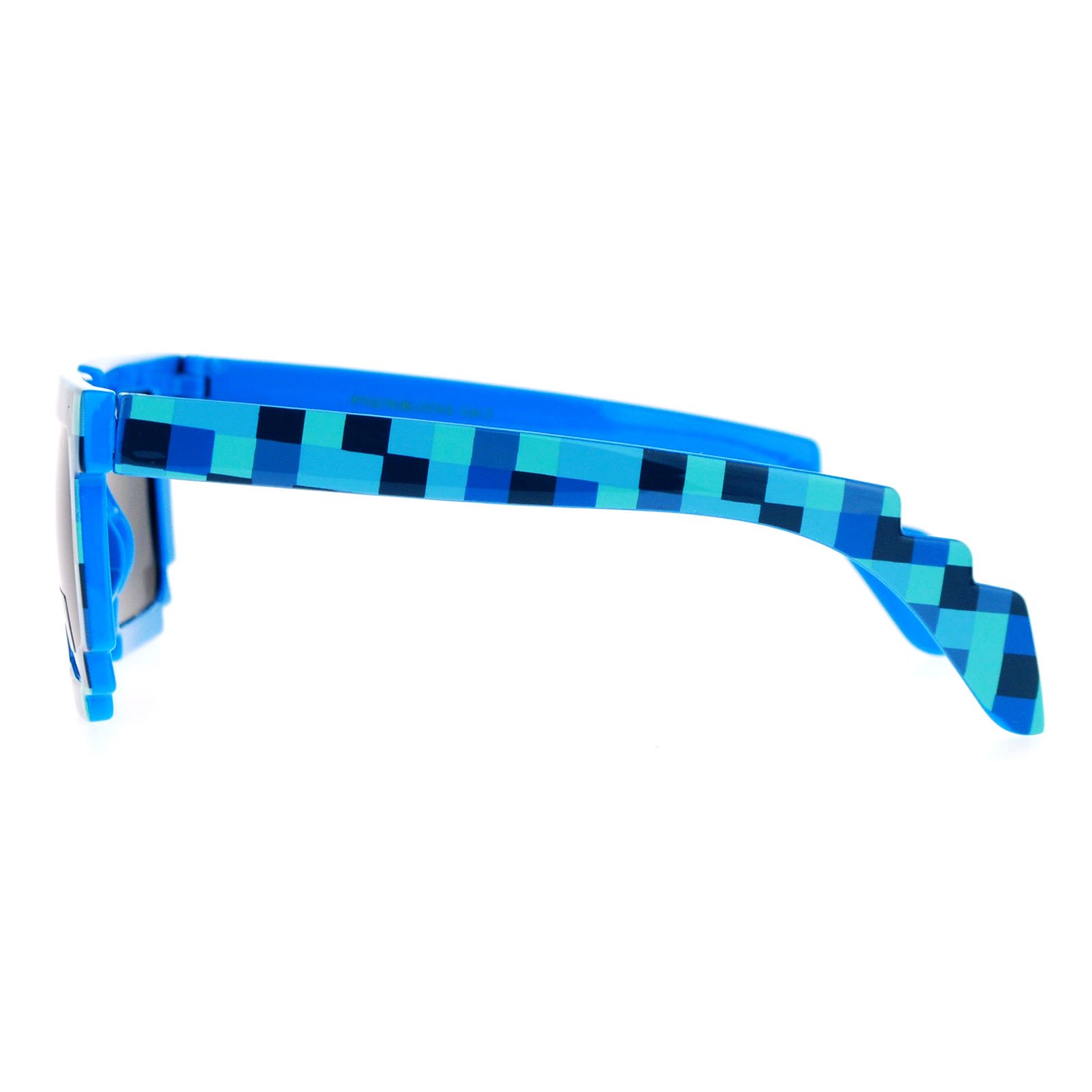 SA106 Pixelated 8-Bit Retro Video Game Horned Sunglasses - Vintage Gaming Glasses for Cosplay, Rave & 90s Nostalgia