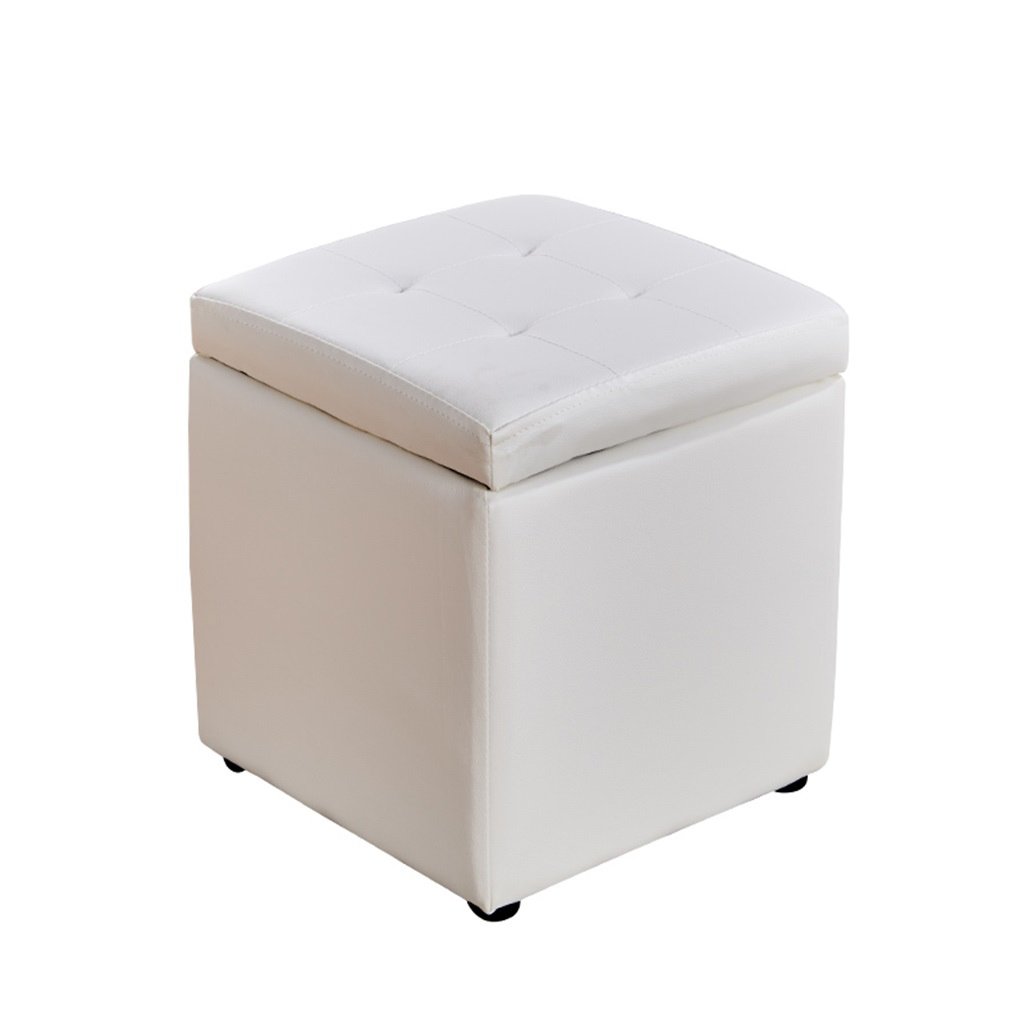 Foldable Wooden Storage Ottoman Footstool - Multifunctional Shoe Bench, Pouffe Chair & Sofa Stool for Living Room, Bedroom & Entryway (Color: A)