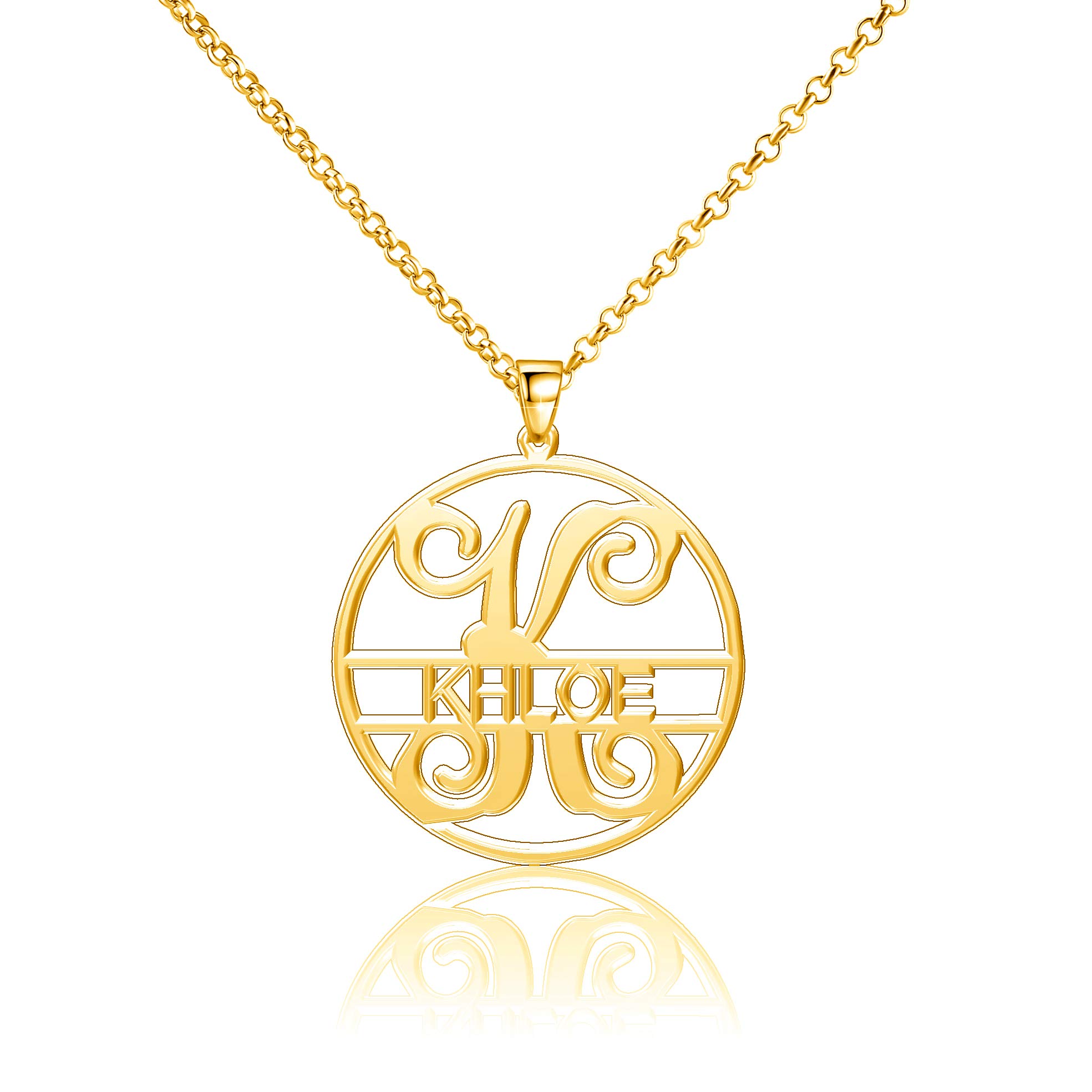 Khloe Name Necklace - Sterling Silver Personalized Jewelry for Women | Moonlight Collections | Perfect Gift for Birthday, Anniversary & Valentine's Day